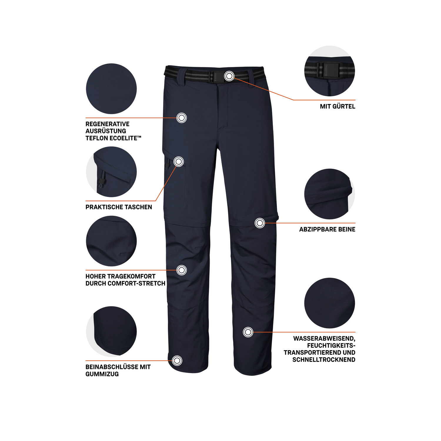 Herren killtec Blau KOS 13 MN PNTS Hose
