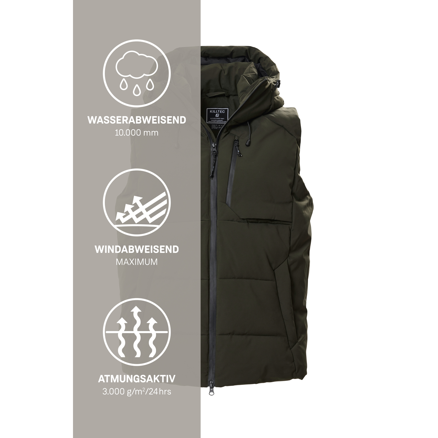 Herren killtec Dunkeloliv