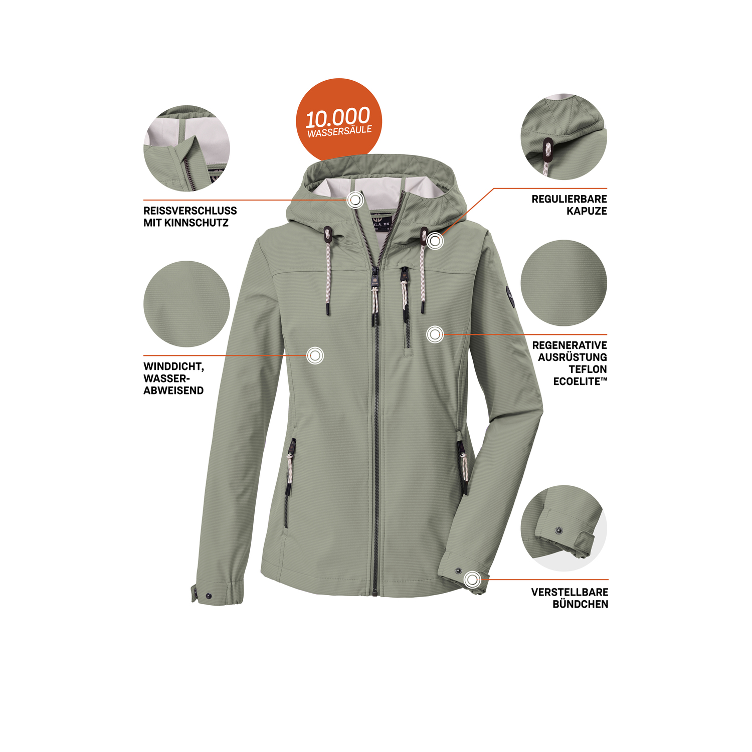 Damen G.I.G.A. DX by killtec Grün GS 111 WMN SFTSHLL JCKT 00704 50 Funktionsjacke