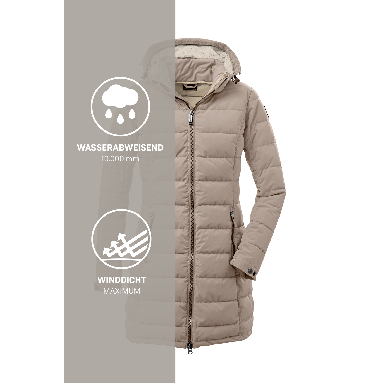 Damen G.I.G.A. DX by killtec Beige GW 13 WMN QLTD PRK 00161 50 Mantel