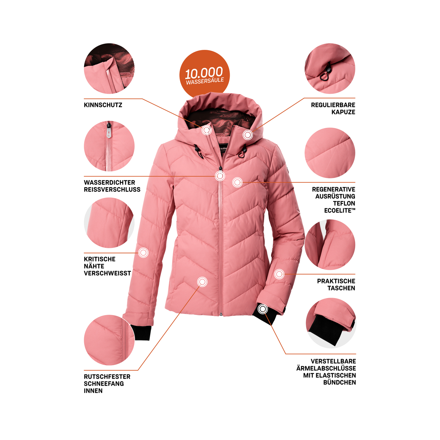 Damen killtec Pink KSW 31 WMN SKI QLTD JCKT 00444 50 Funktionsjacke