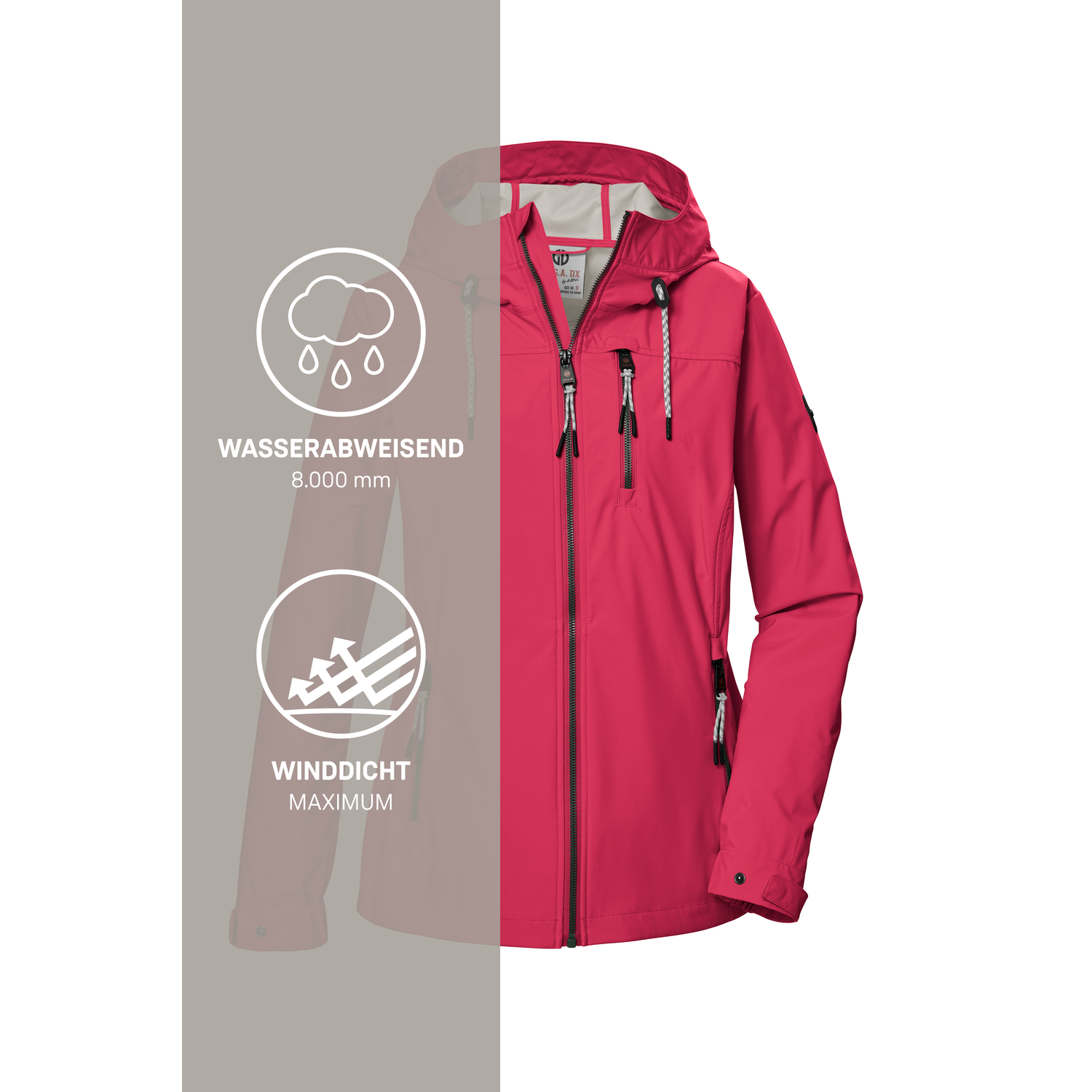 Damen G.I.G.A. DX by killtec Pink GS 74 WMN SFTSHLL JCKT 00442 50 Funktionsjacke