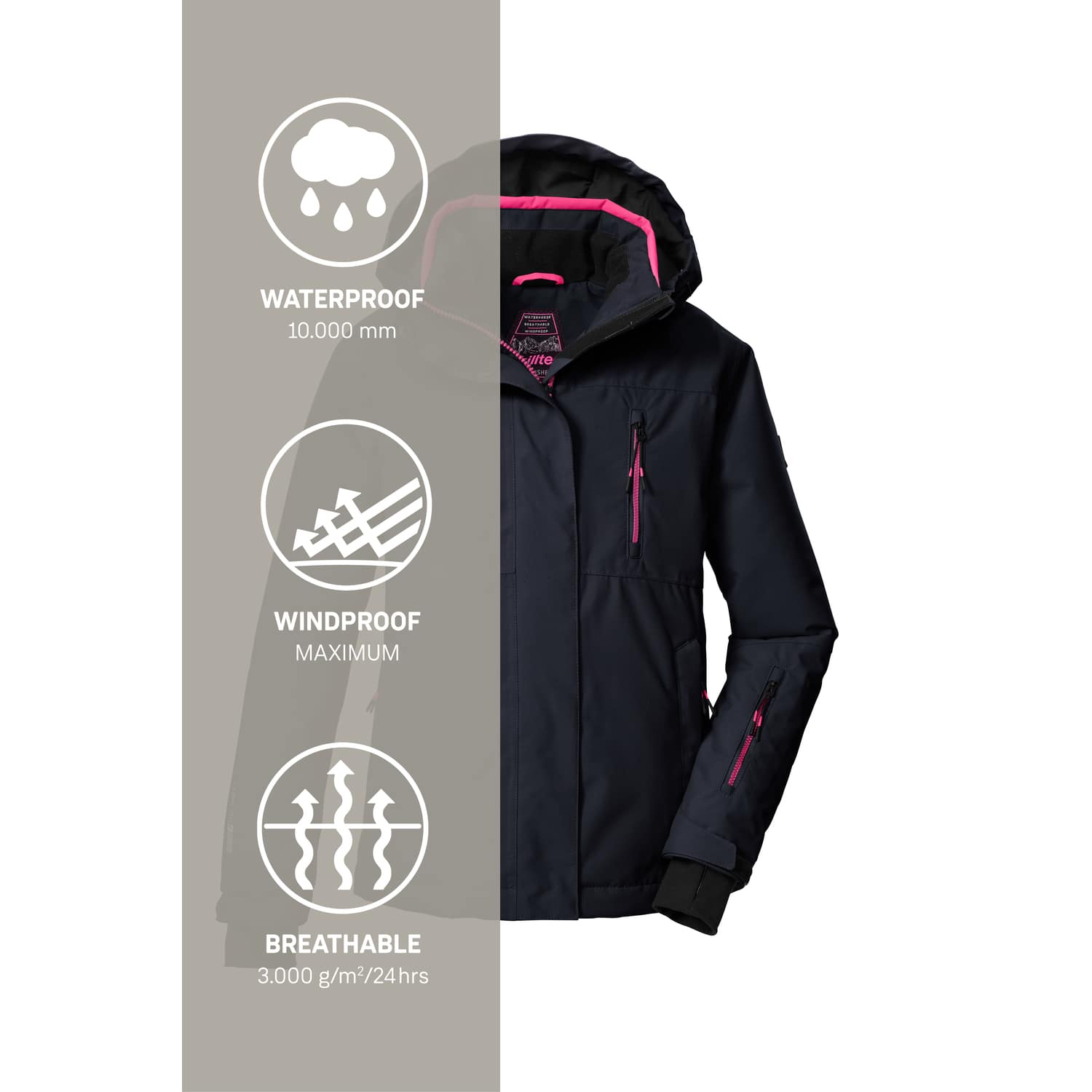 Kinder killtec Schwarz KSW 205 GRLS SKI JCKT 00269 176 Funktionsjacke