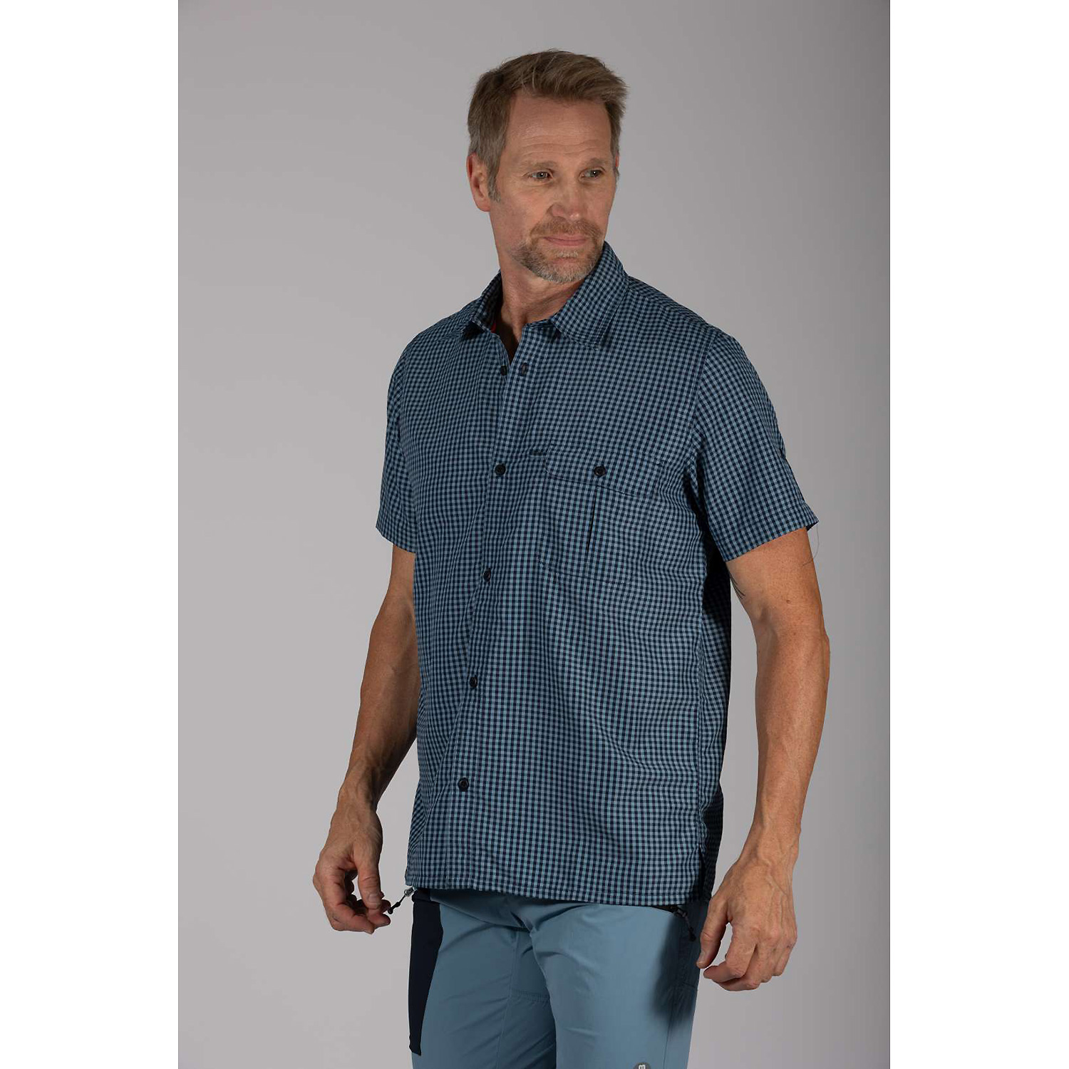 Herren Maul Sport Hellblau Falkenberg II - 1/2 Hemd karie Hemd