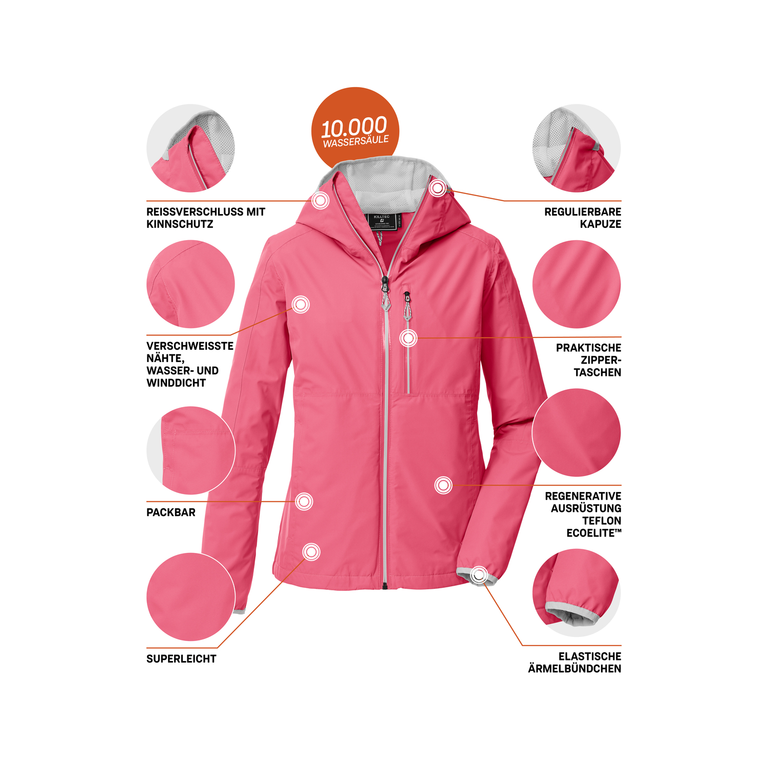 Damen killtec Pink KOS 73 WMN JCKT 00555 50 Funktionsjacke