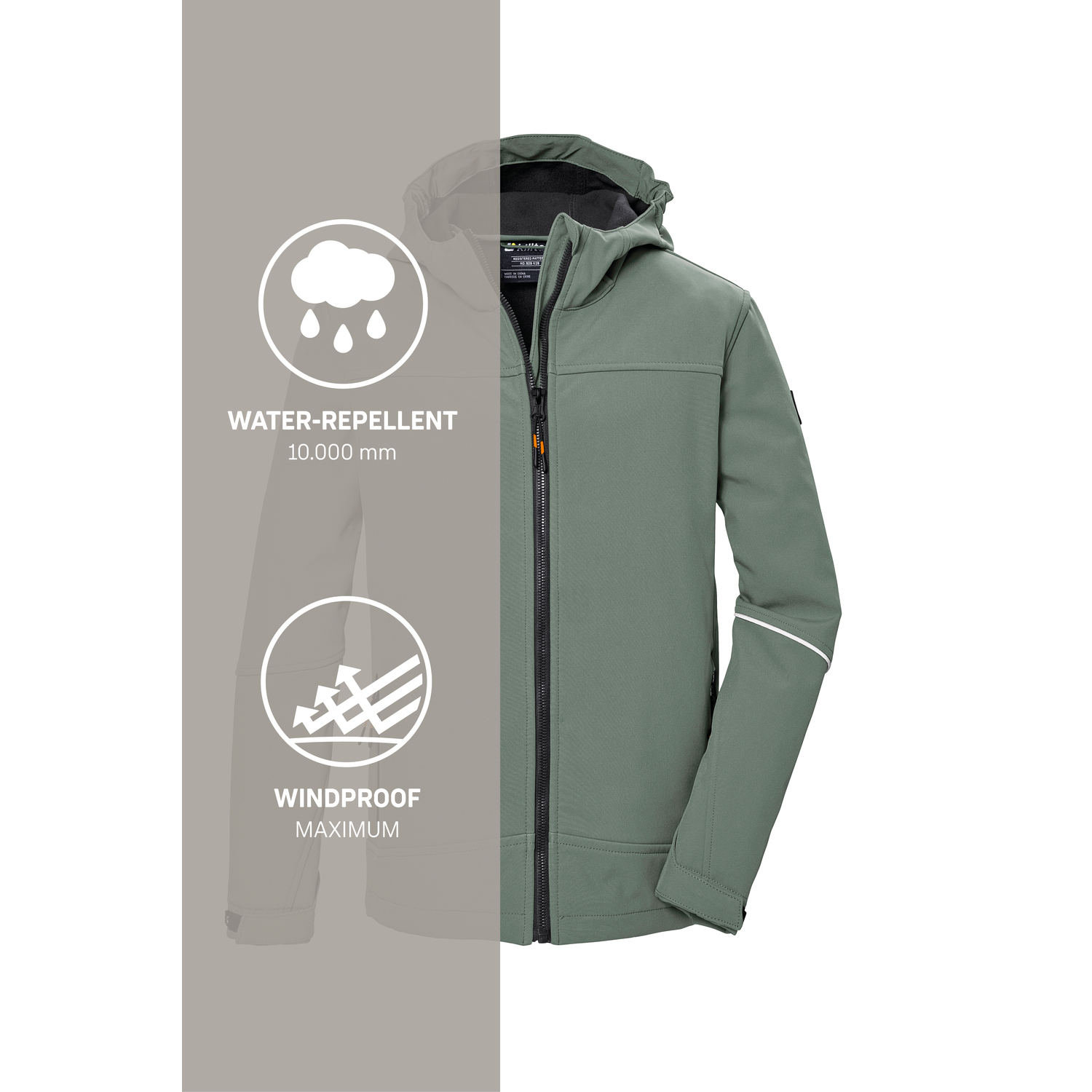 Kinder Jungen killtec Oliv KOS 143 BYS SFTSHLL JCKT 00733 176 Funktionsjacke