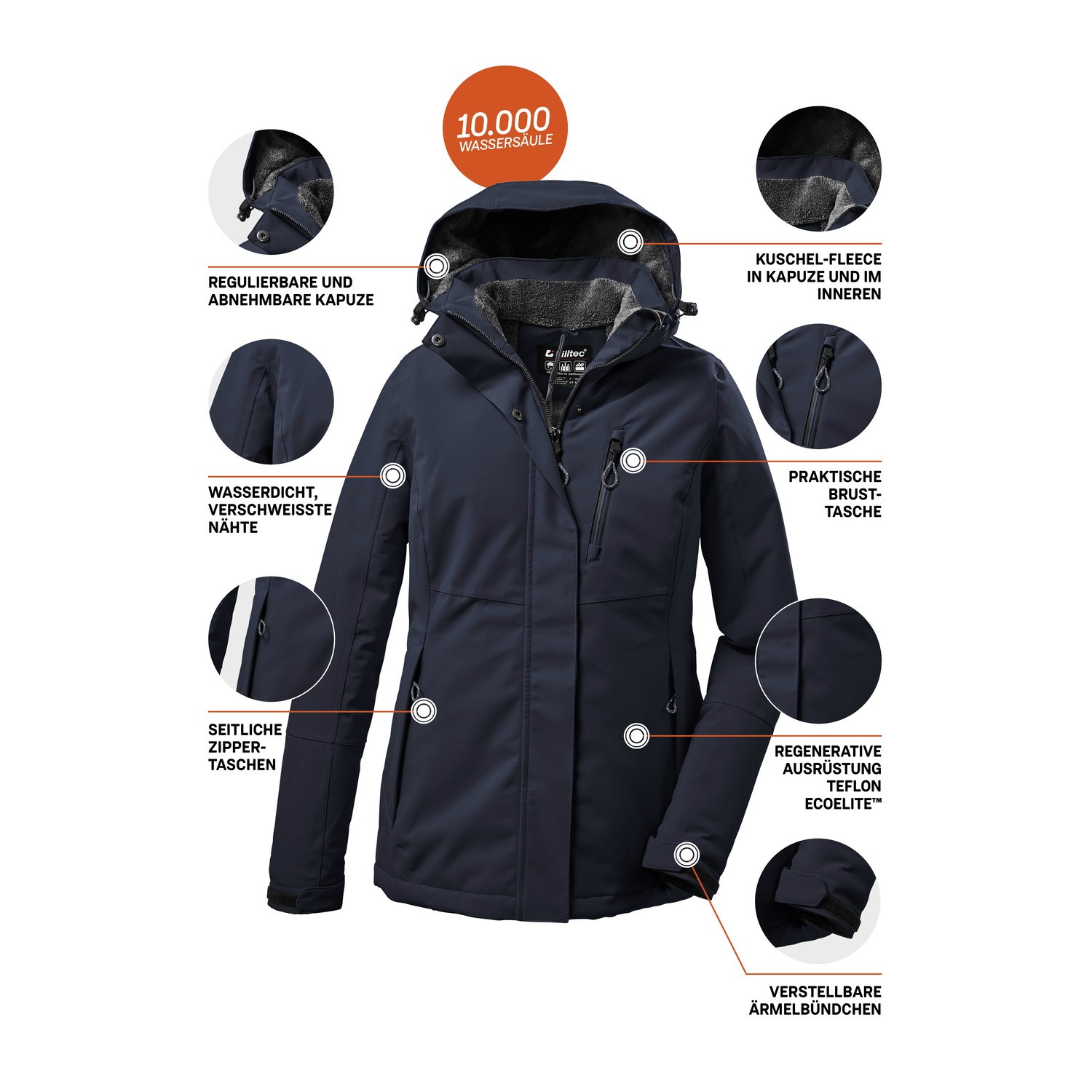 Damen killtec Nachtschwarz KOW 140 WMN JCKT 00814 54 Funktionsjacke
