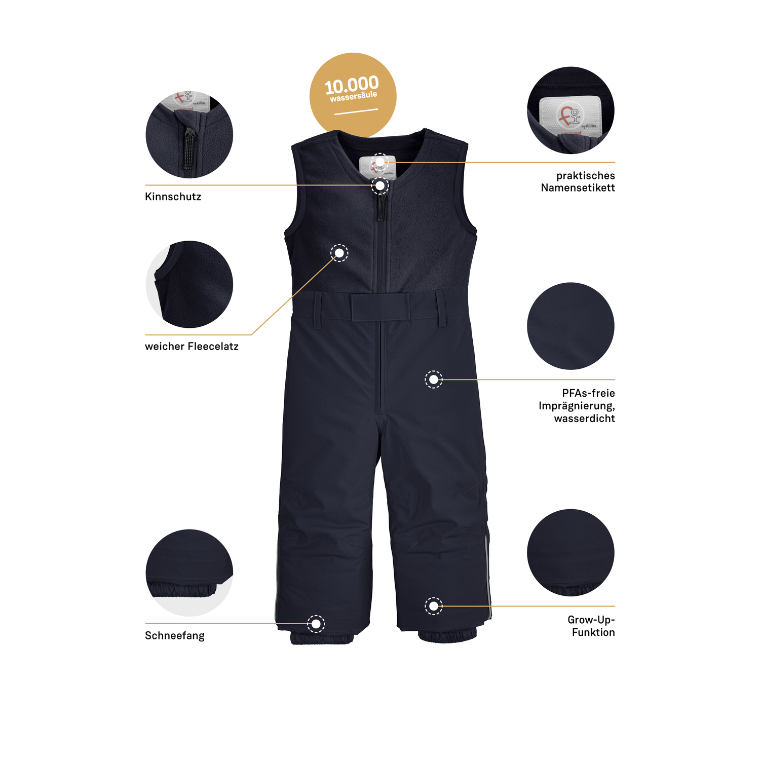 Minis first instinct by killtec Blau FISW 34 MNS SKI PNTS 00814 122/8 Latzhose