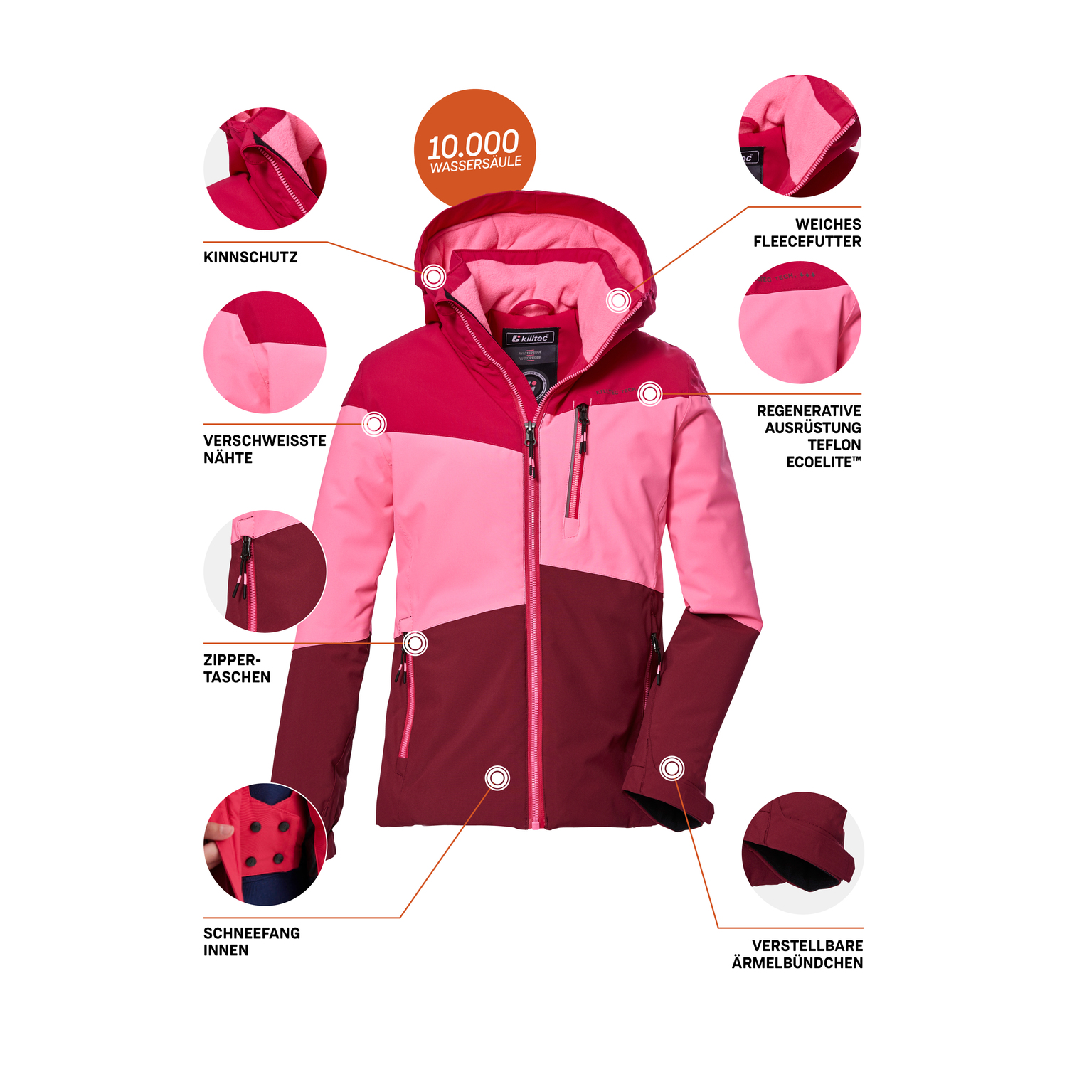 Mädchen Kinder killtec Pink KOW 170 GRLS JCKT 00442 176 Funktionsjacke