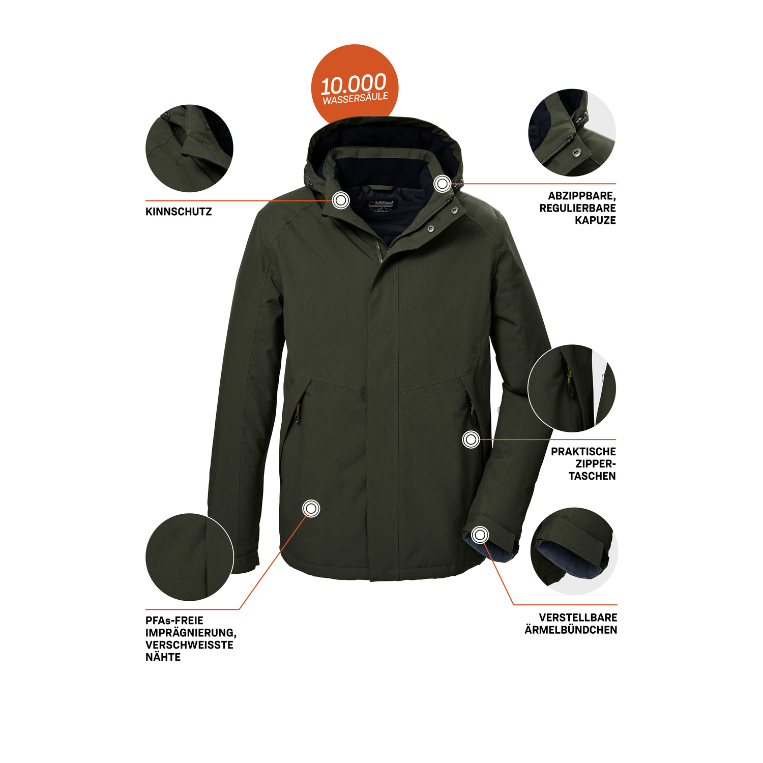 Herren killtec Grün KOW 4 MN JCKT 00250 6XL Funktionsjacke