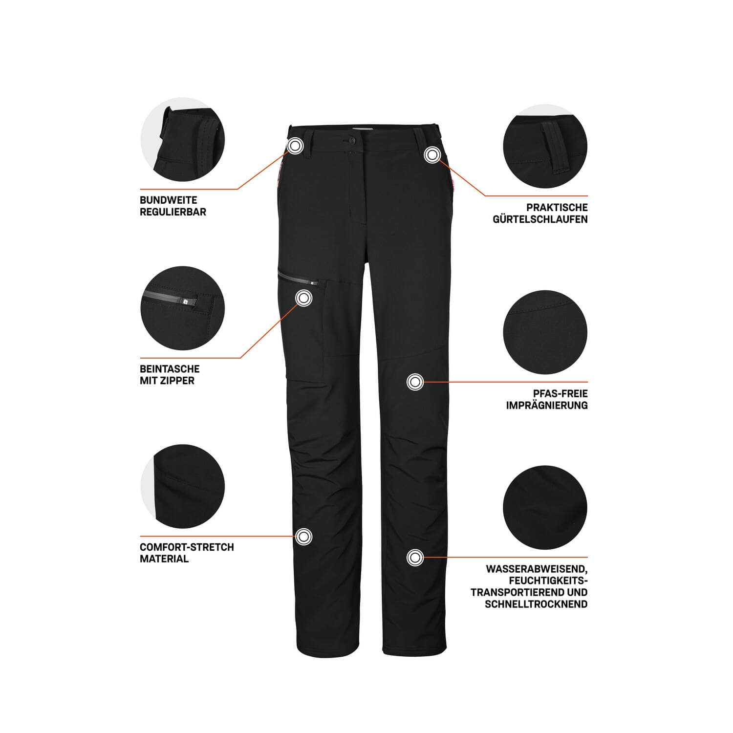 Damen killtec Schwarz KOS 6 WMN PNTS 00200 46 Hose