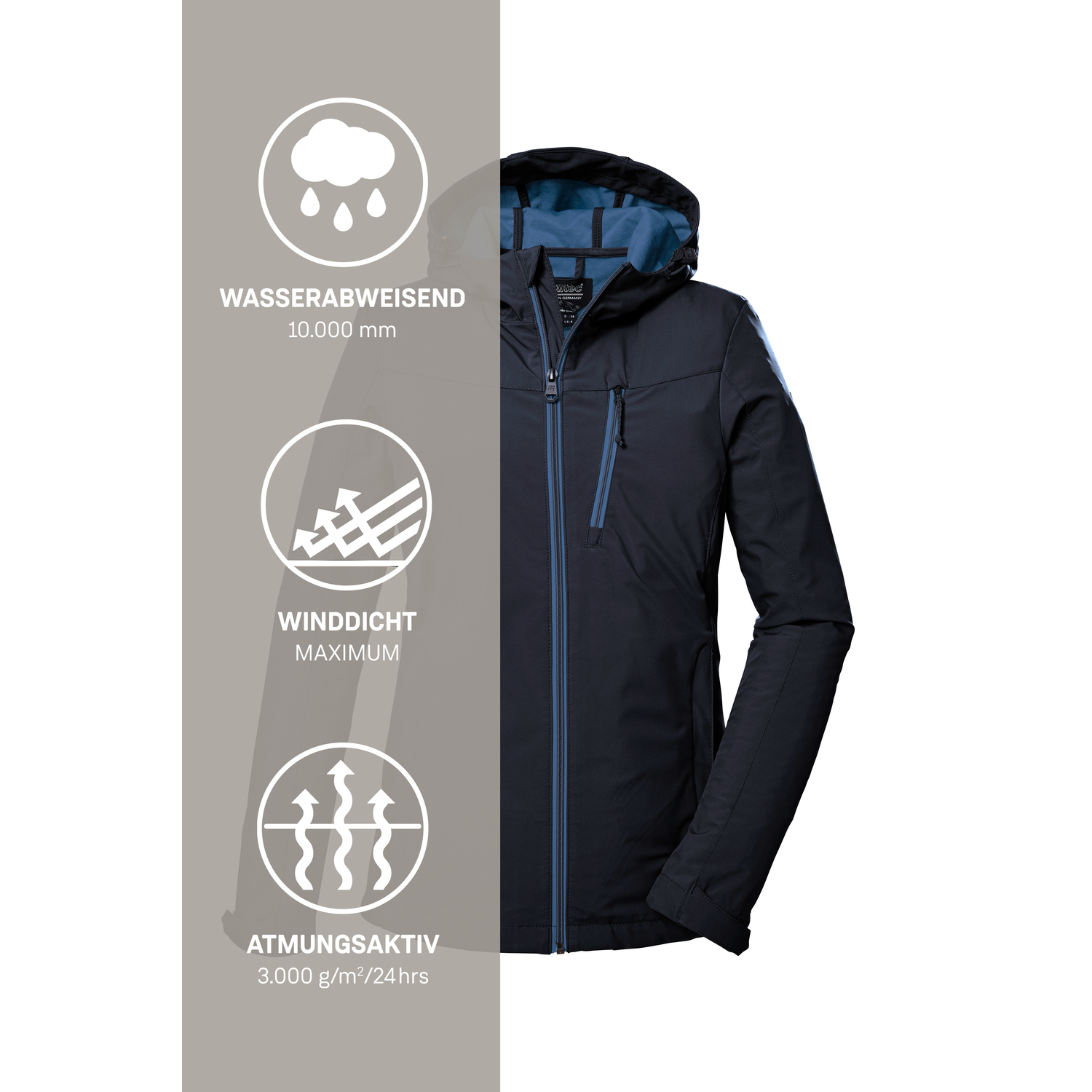 Damen killtec Blau KOS 89 WMN SFTSHLL JCKT 00814 50 Funktionsjacke