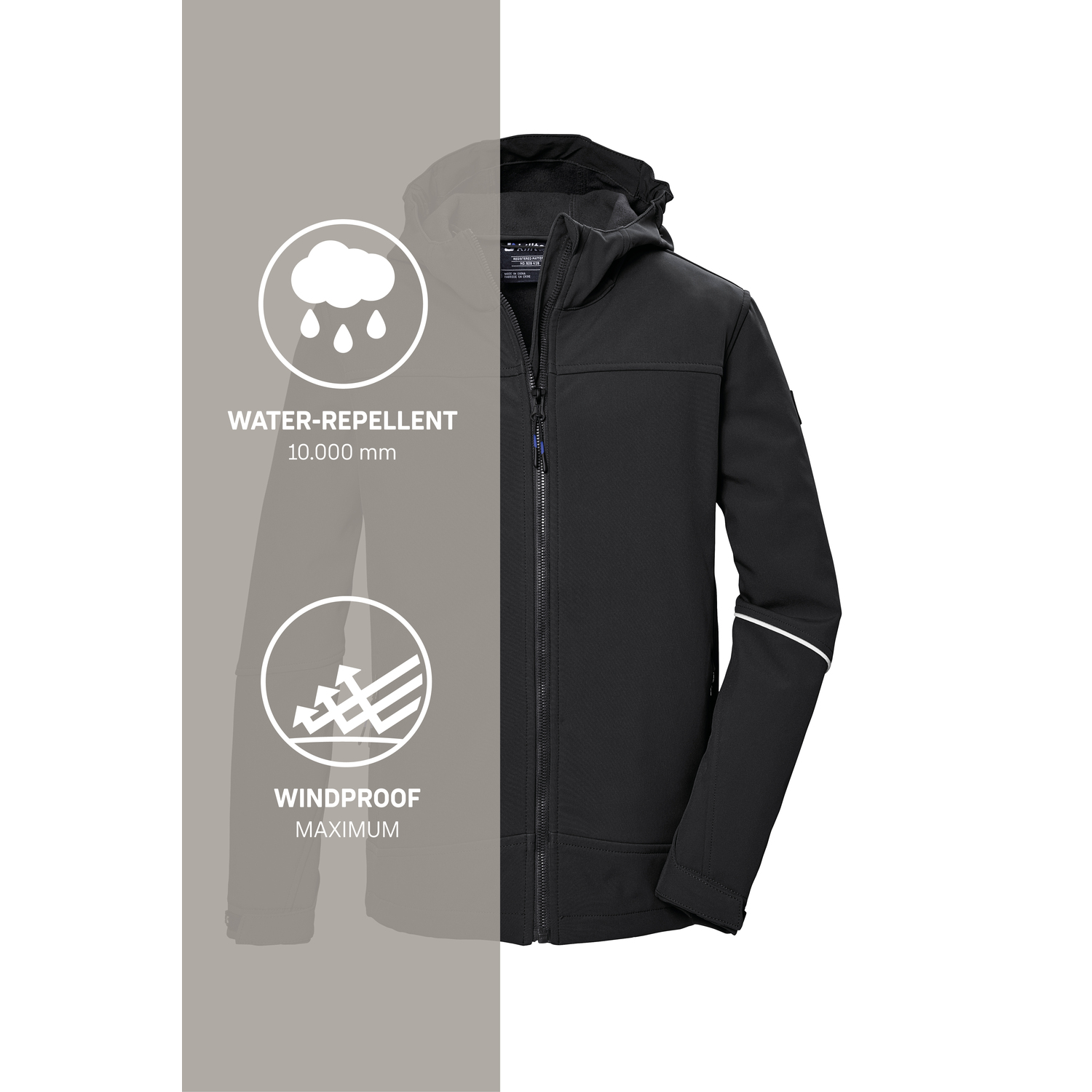 Kinder Jungen killtec Schwarz KOS 143 BYS SFTSHLL JCKT 00200 140 Funktionsjacke