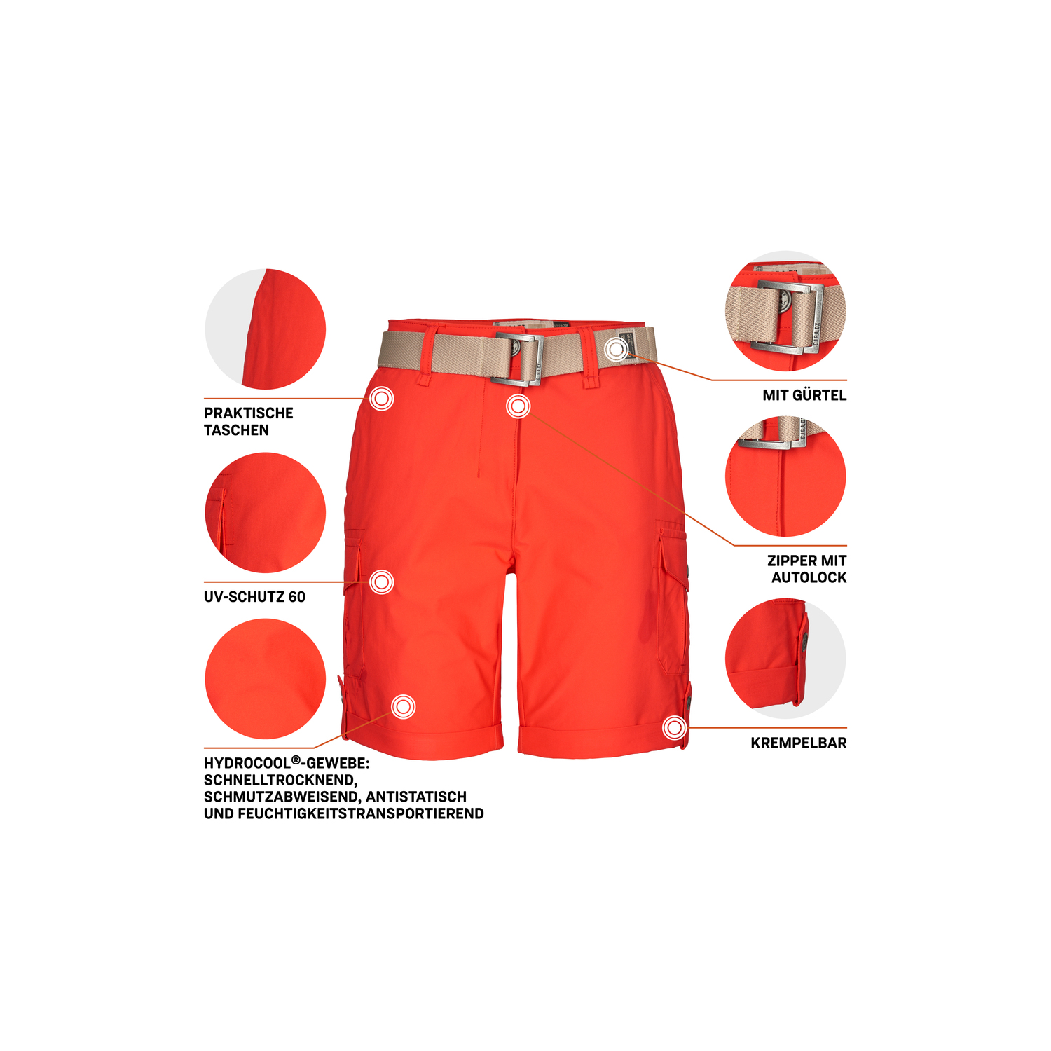 Damen G.I.G.A. DX by killtec Dunkelorange GS 6 WMN SHRTS 00466 46 Short