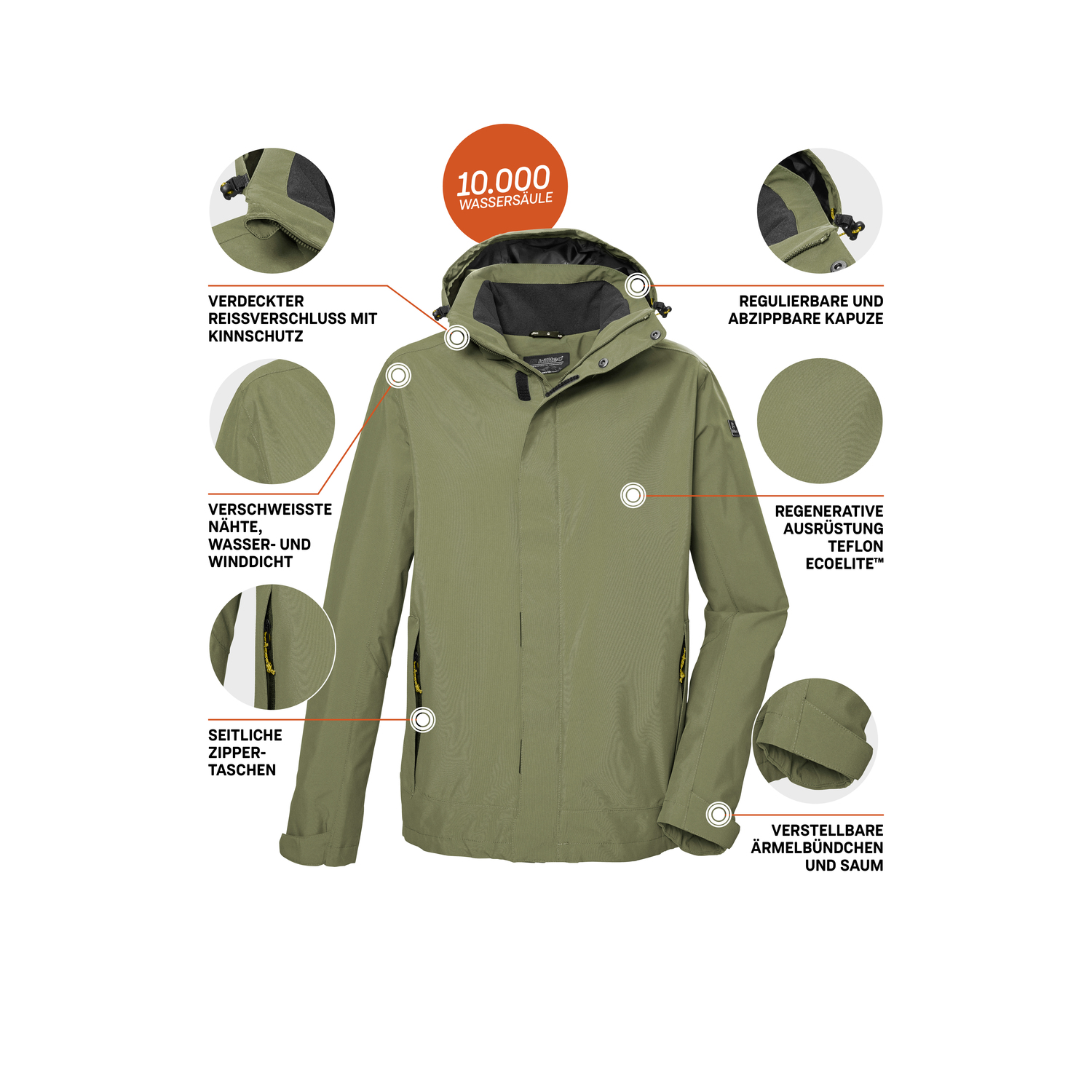 Herren killtec Grün KOS 87 MN JCKT_XENIOS Funktionsjacke