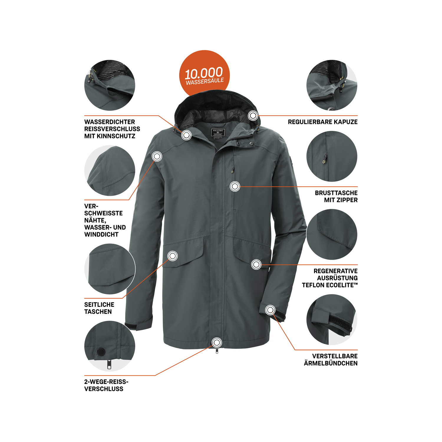 Herren killtec Grün KOS 58 MN JCKT 00970 4XL Funktionsjacke