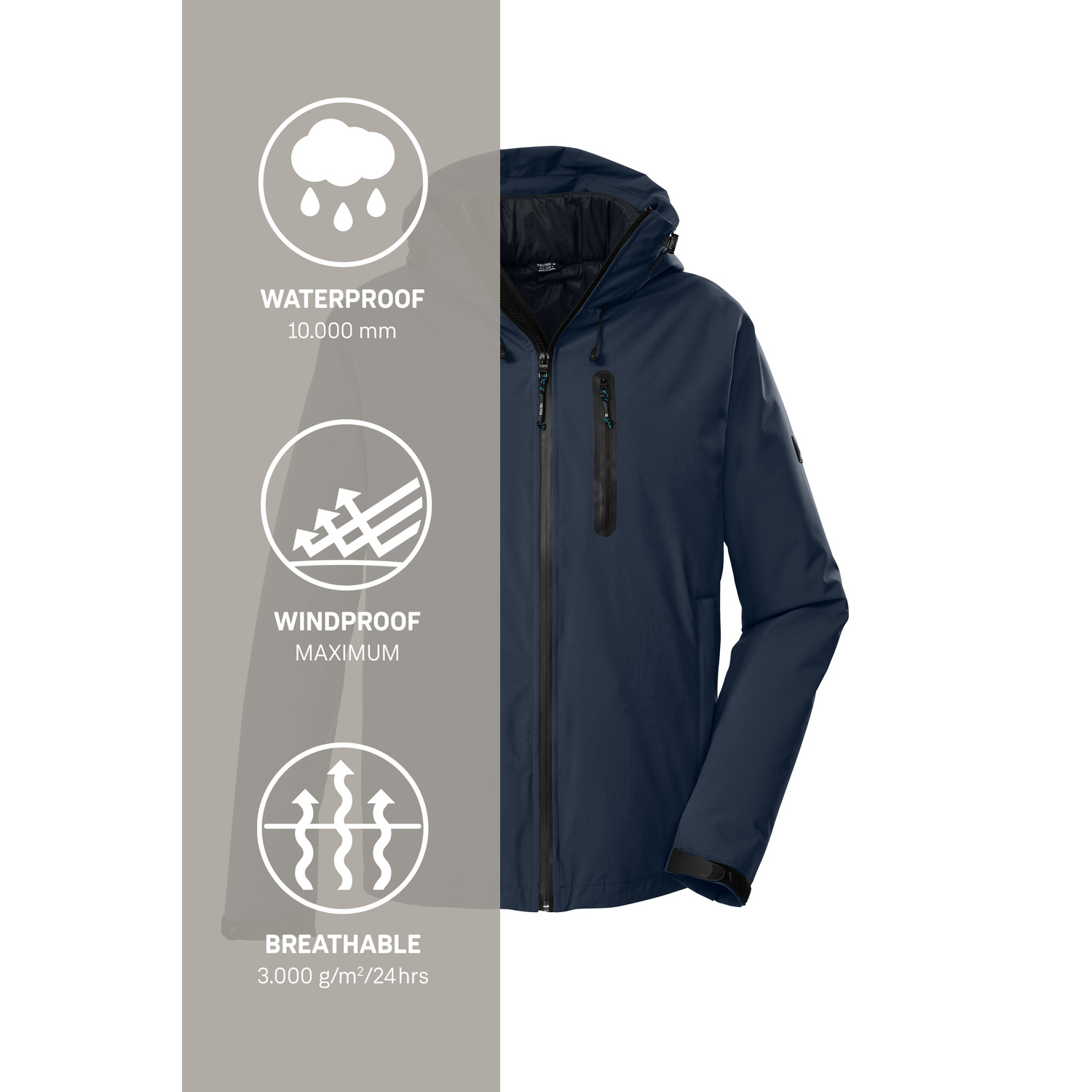 Herren killtec Blau KOW 95 MN JCKT 00811 4XL Doppeljacke