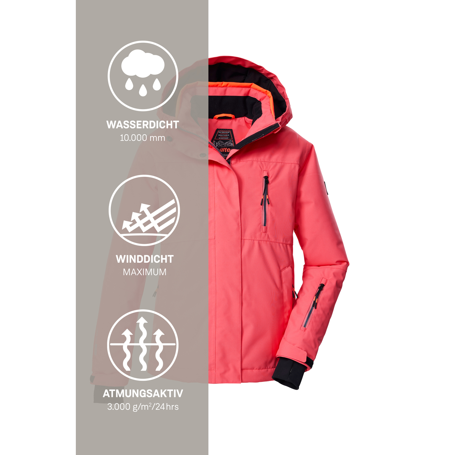 Kinder killtec Pink KSW 205 GRLS SKI JCKT 00551 176 Funktionsjacke