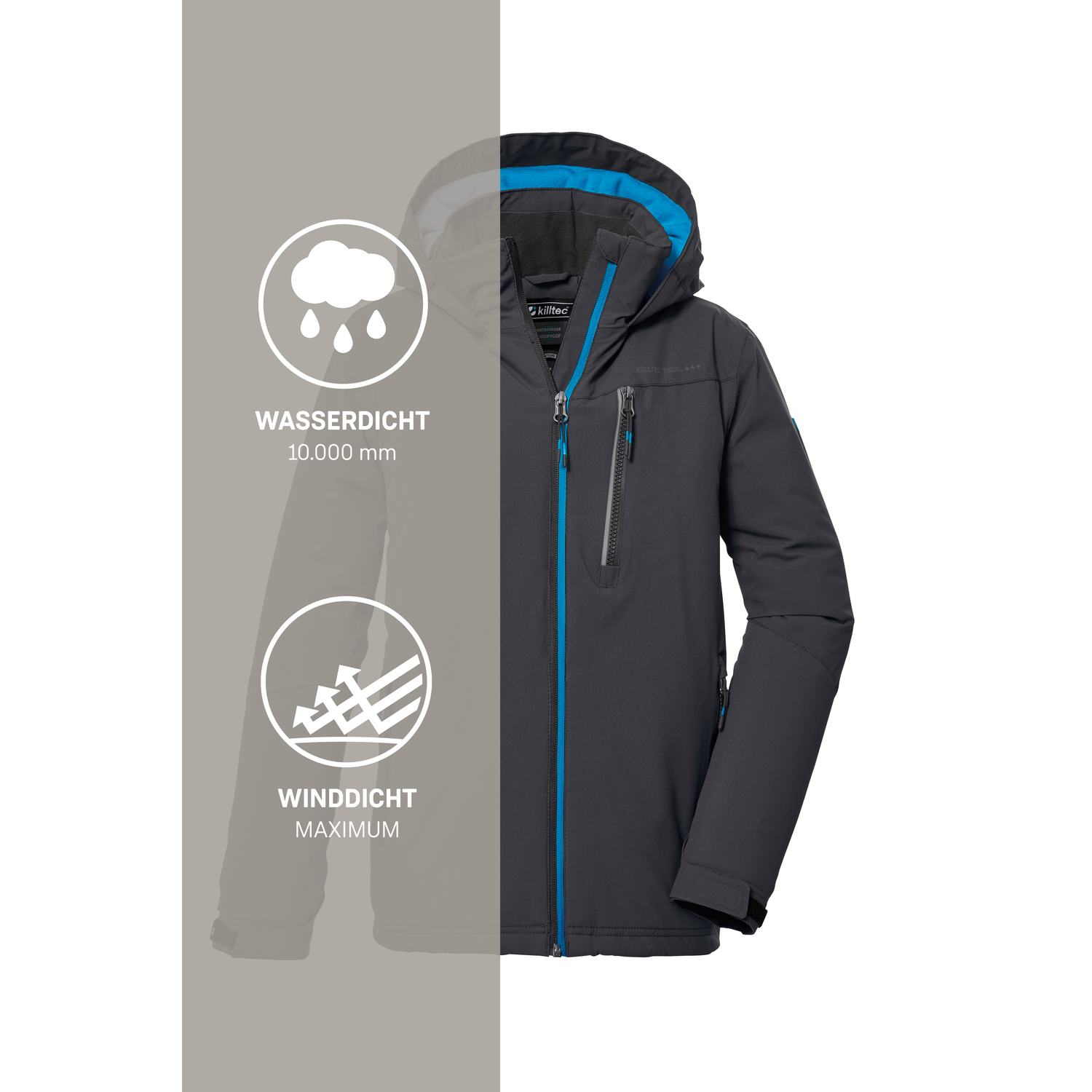 Jungen Kinder killtec Schwarz KOW 159 BYS JCKT 00270 176 Funktionsjacke