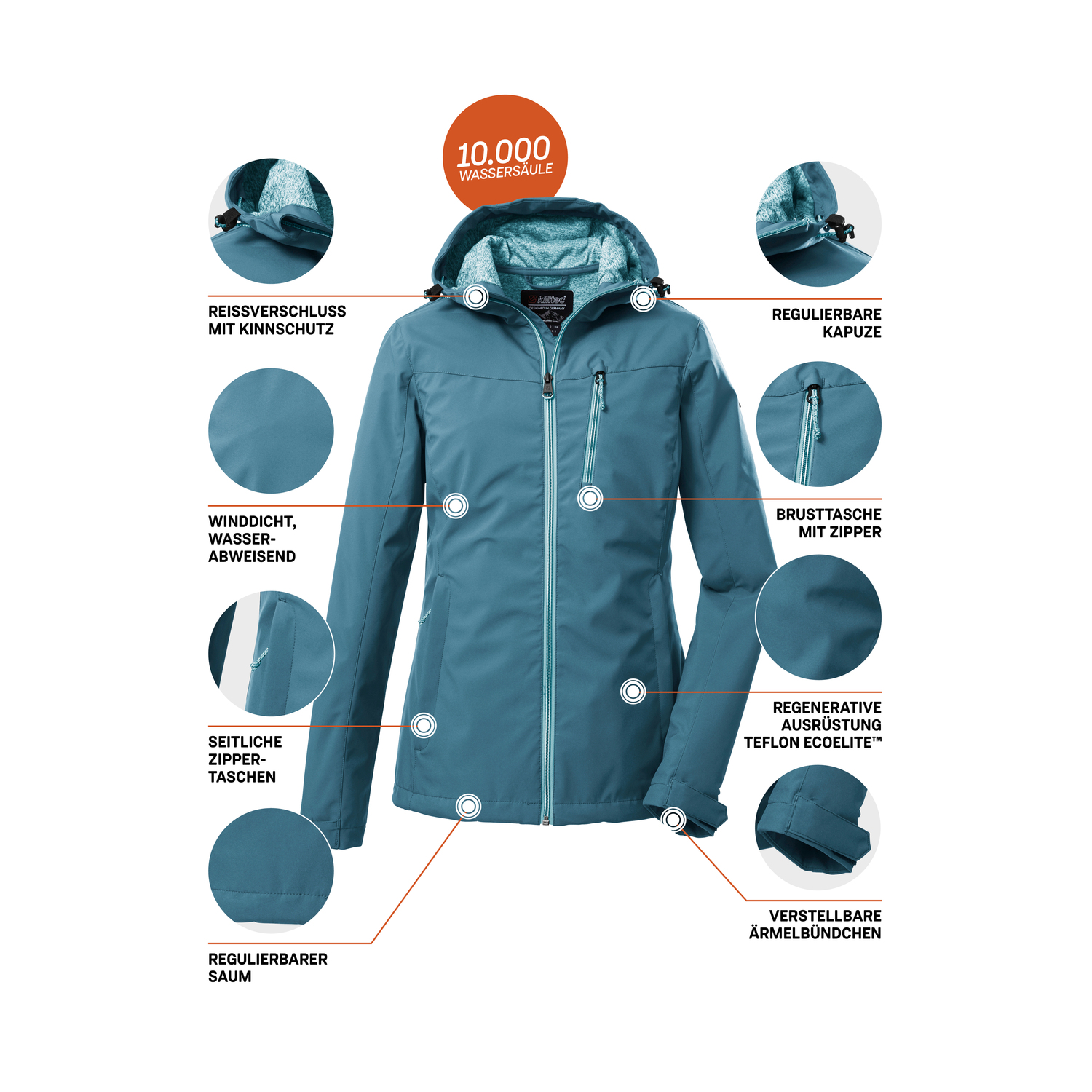 Damen killtec Blau KOS 89 WMN SFTSHLL JCKT Funktionsjacke