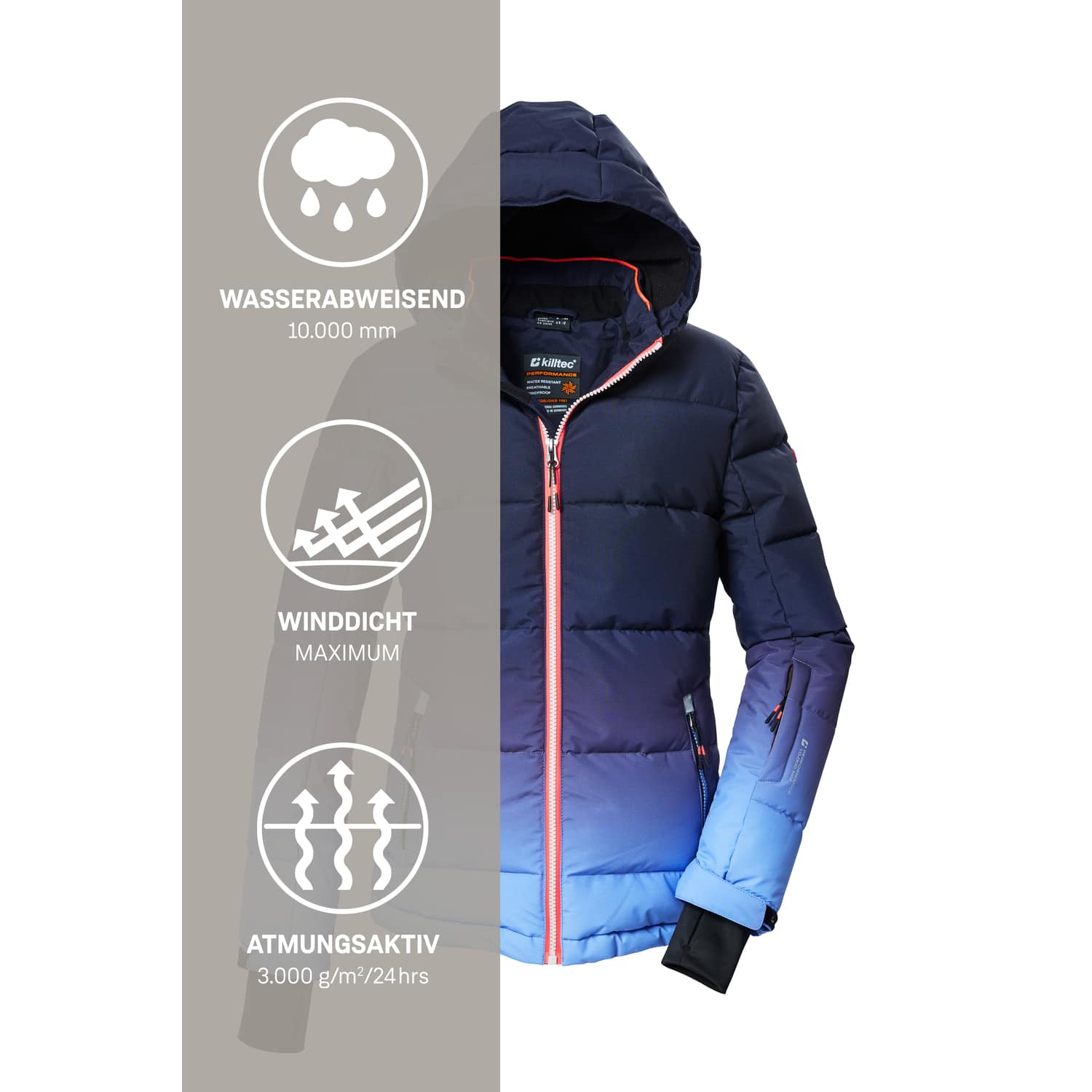 Kinder Mädchen killtec Blau KSW 330 GRLS SKI QLTD JCKT 00859 176 Funktionsjacke
