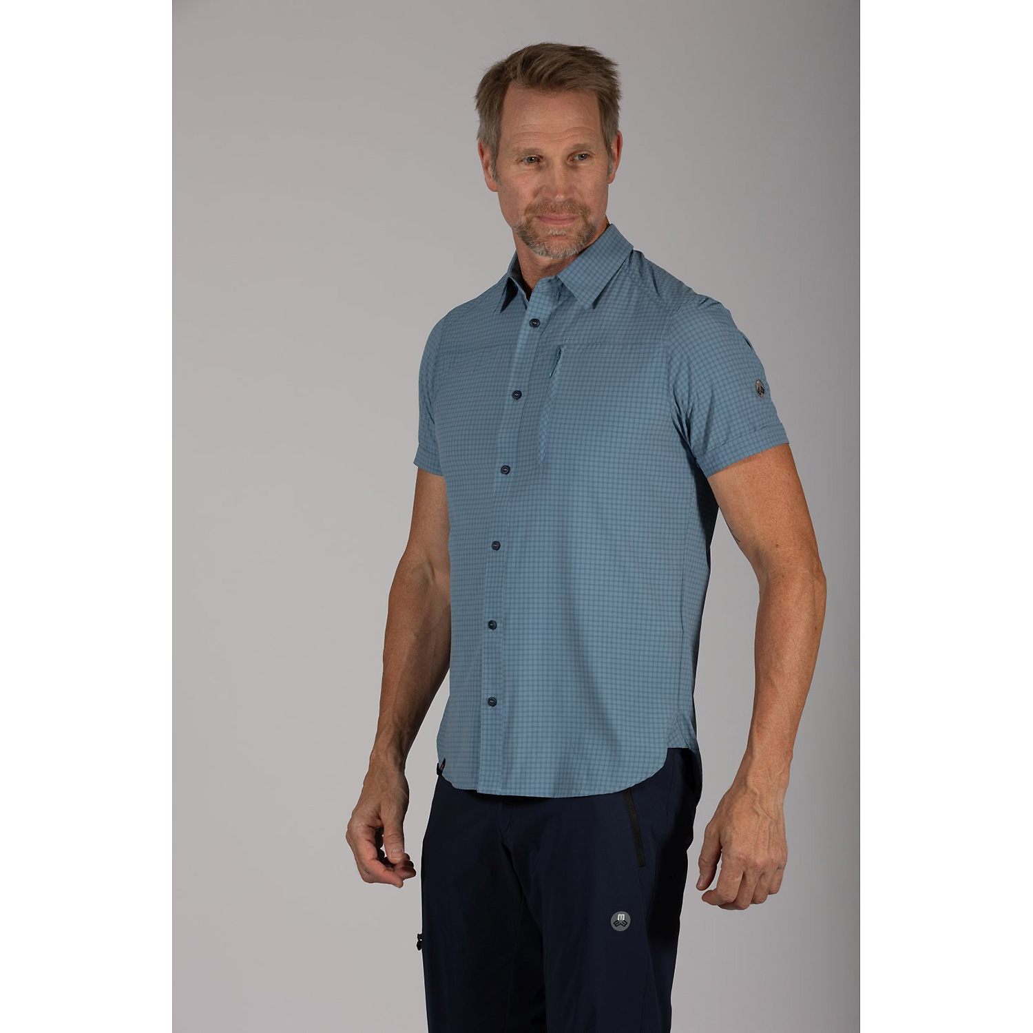 Herren Maul Sport Hellblau Veniv 4XT - 1/2 Hemd karo elas 79 48 Hemd