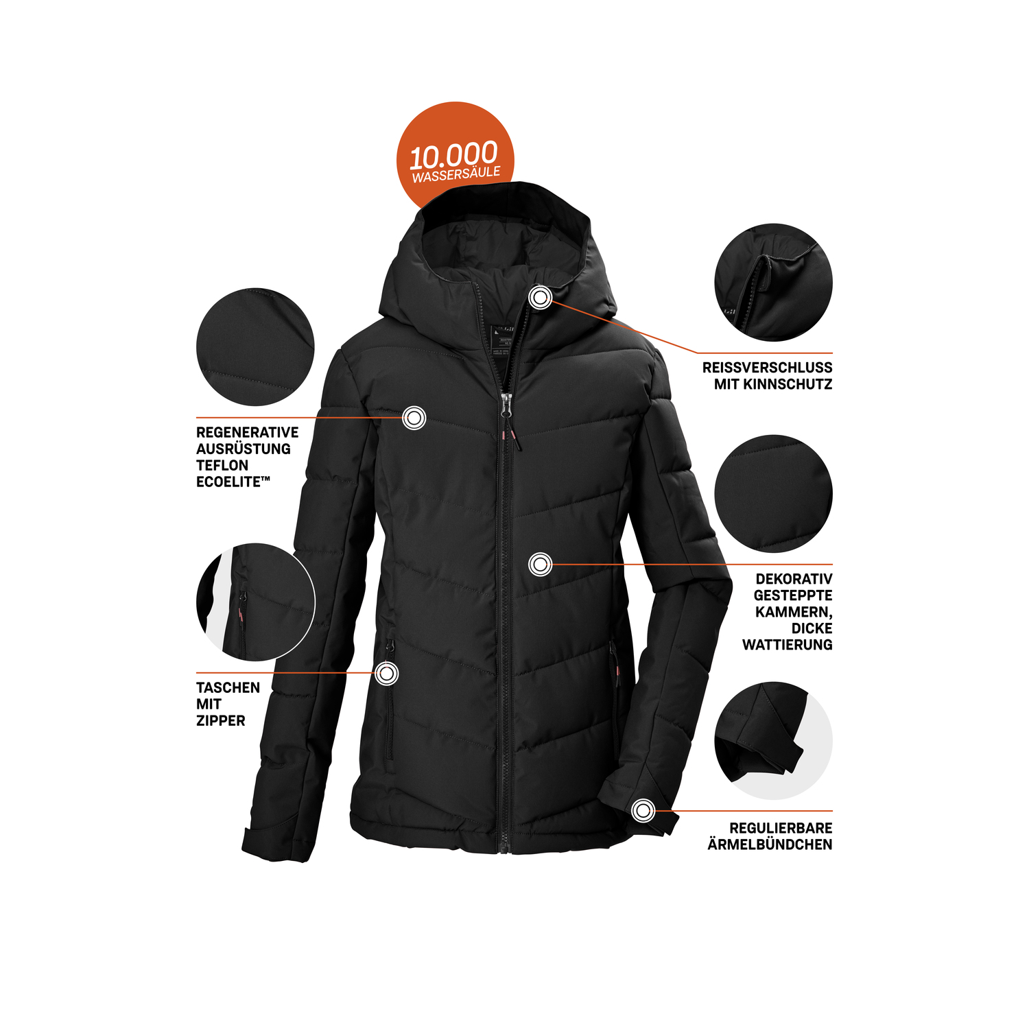 Kinder killtec Schwarz KOW 220 GRLS QLTD JCKT 00200 176 Funktionsjacke