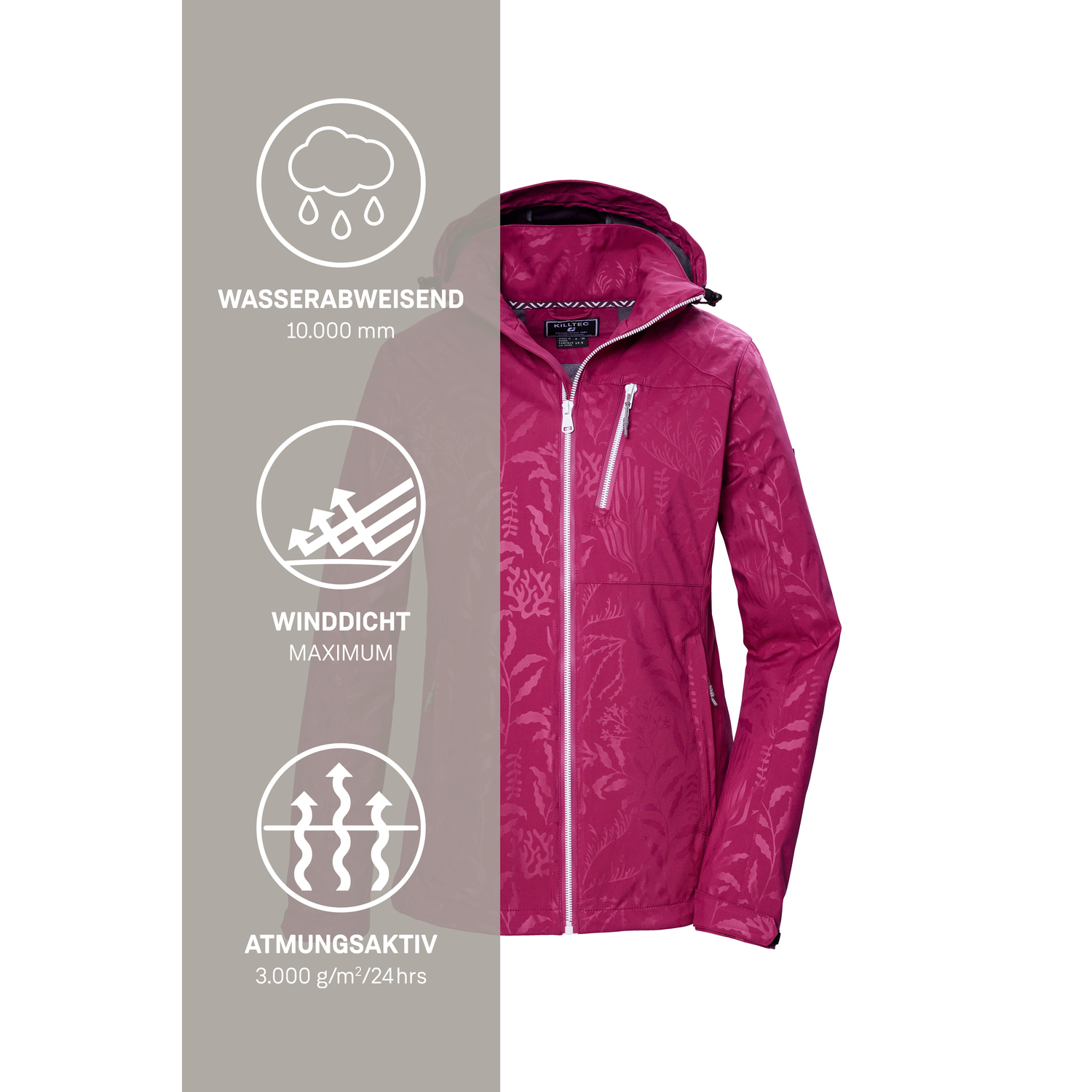 Damen killtec Rot KOS 122 WMN SFTSHLL JCKT FLORA 00499 50 Funktionsjacke