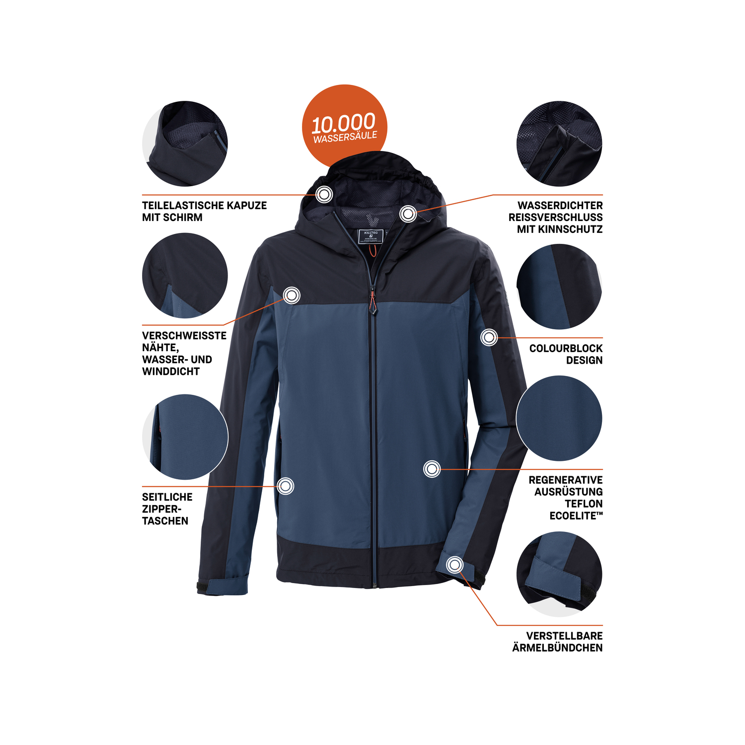 Herren killtec Blau KOS 40 MN JCKT Funktionsjacke