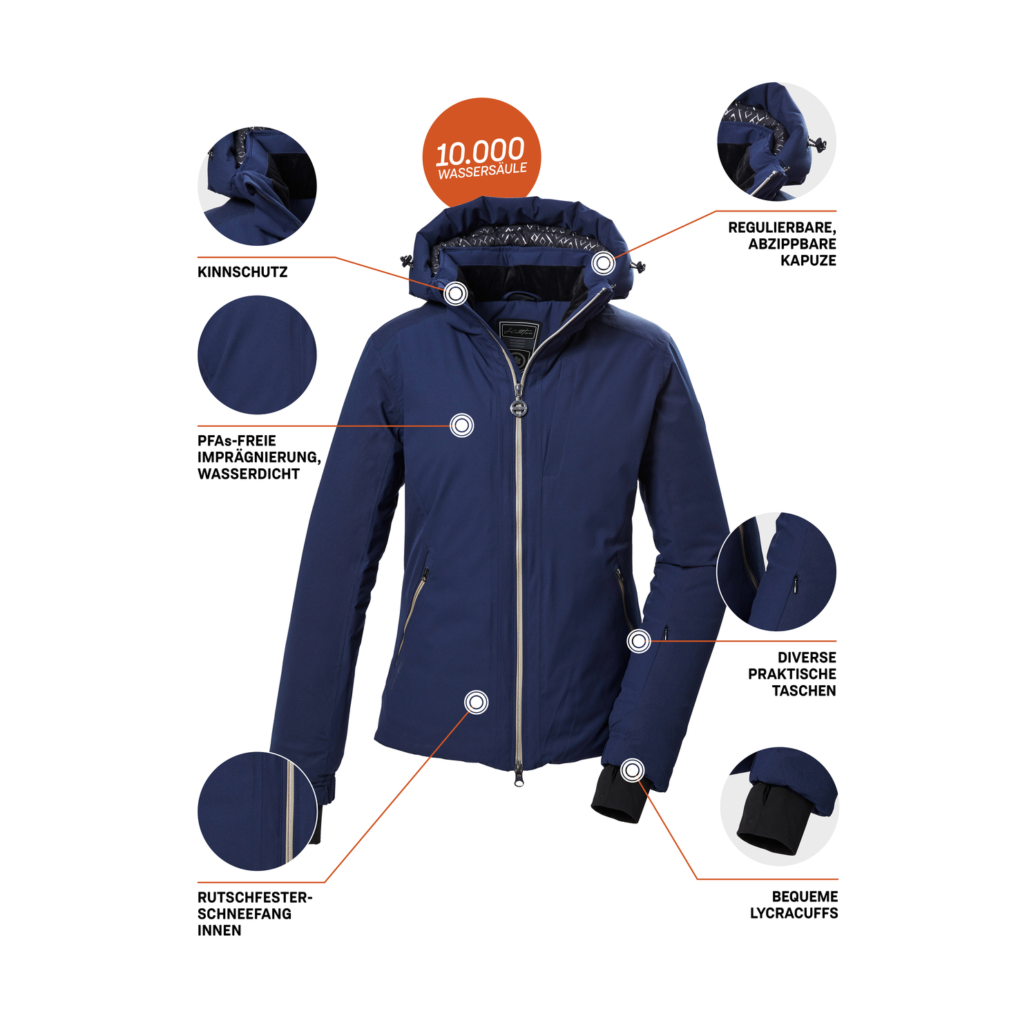 Damen killtec Blau KSW 104 WMN SKI JCKT 00853 50 Funktionsjacke