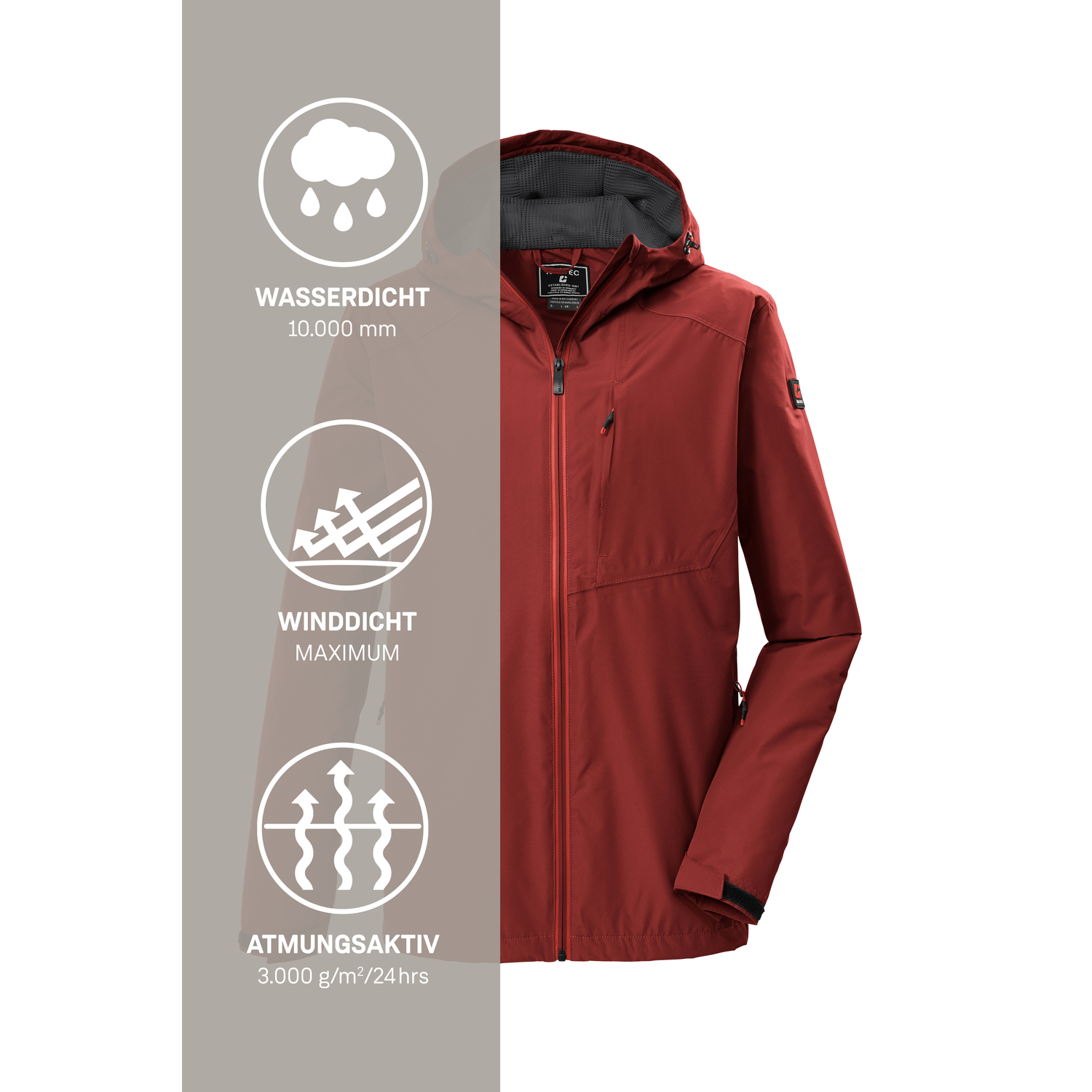 Herren killtec Rot KOS 56 MN JCKT 00454 4XL Funktionsjacke
