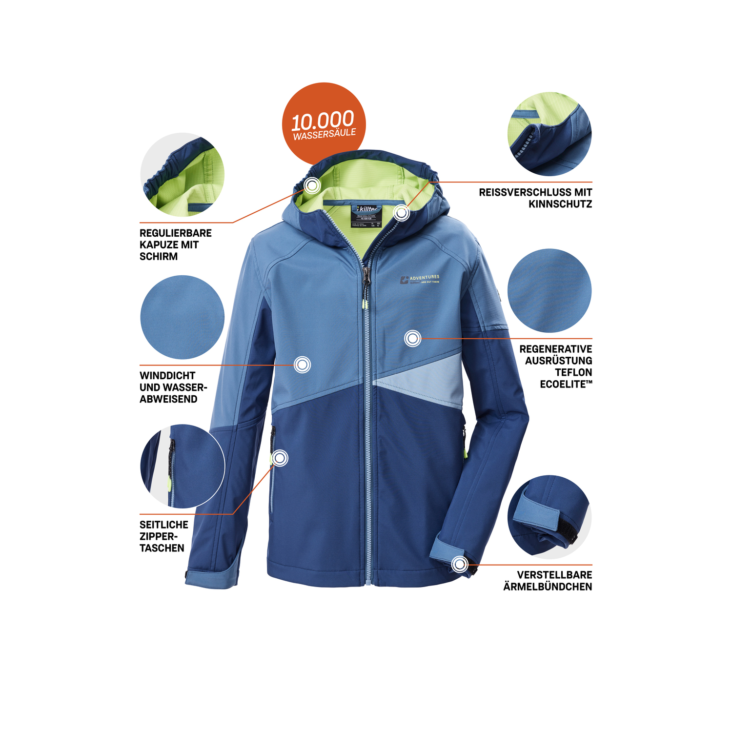 Kinder killtec Blau KOS 142 BYS SFTSHLL JCKT Funktionsjacke