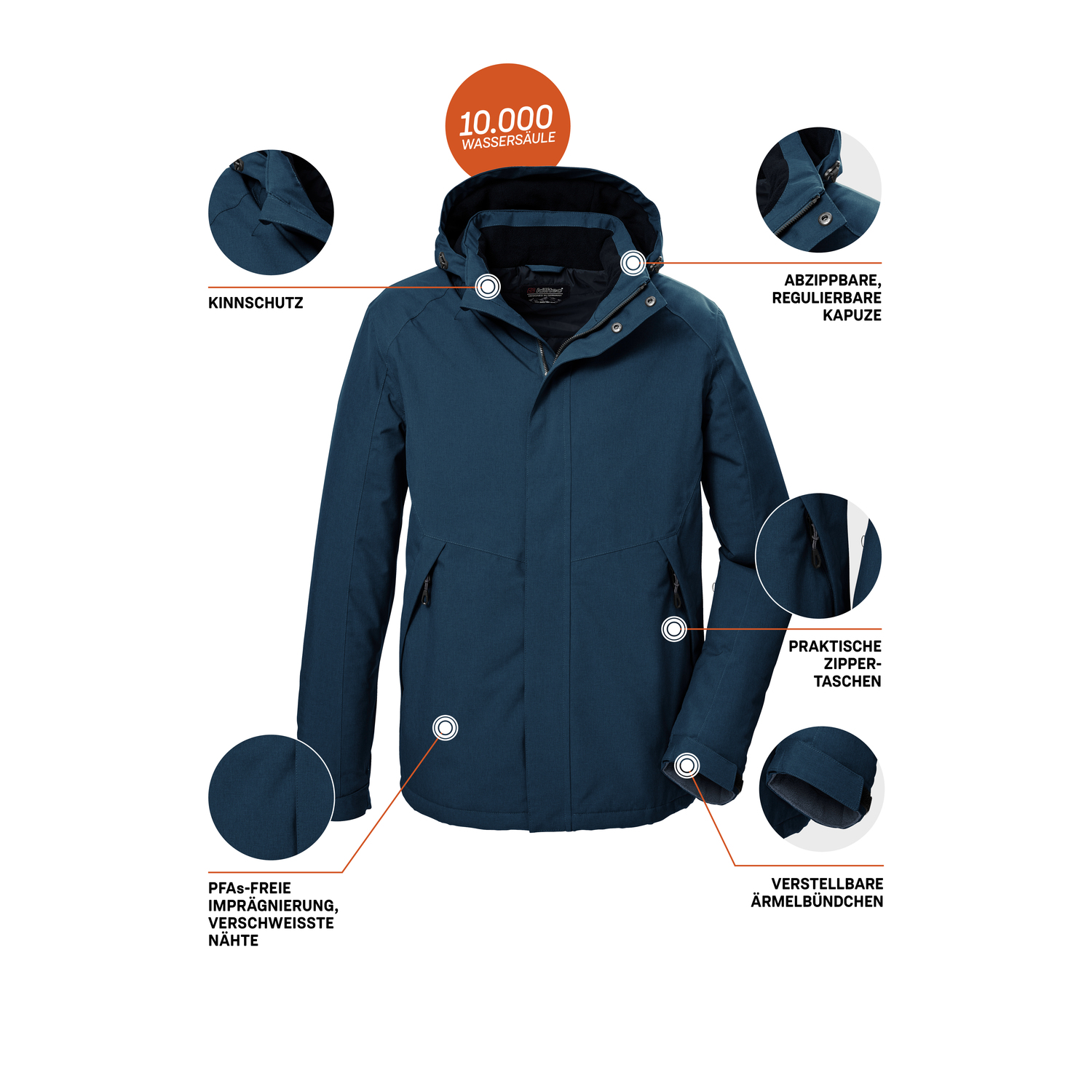 Herren killtec Blau KOW 4 MN JCKT 00811 6XL Funktionsjacke