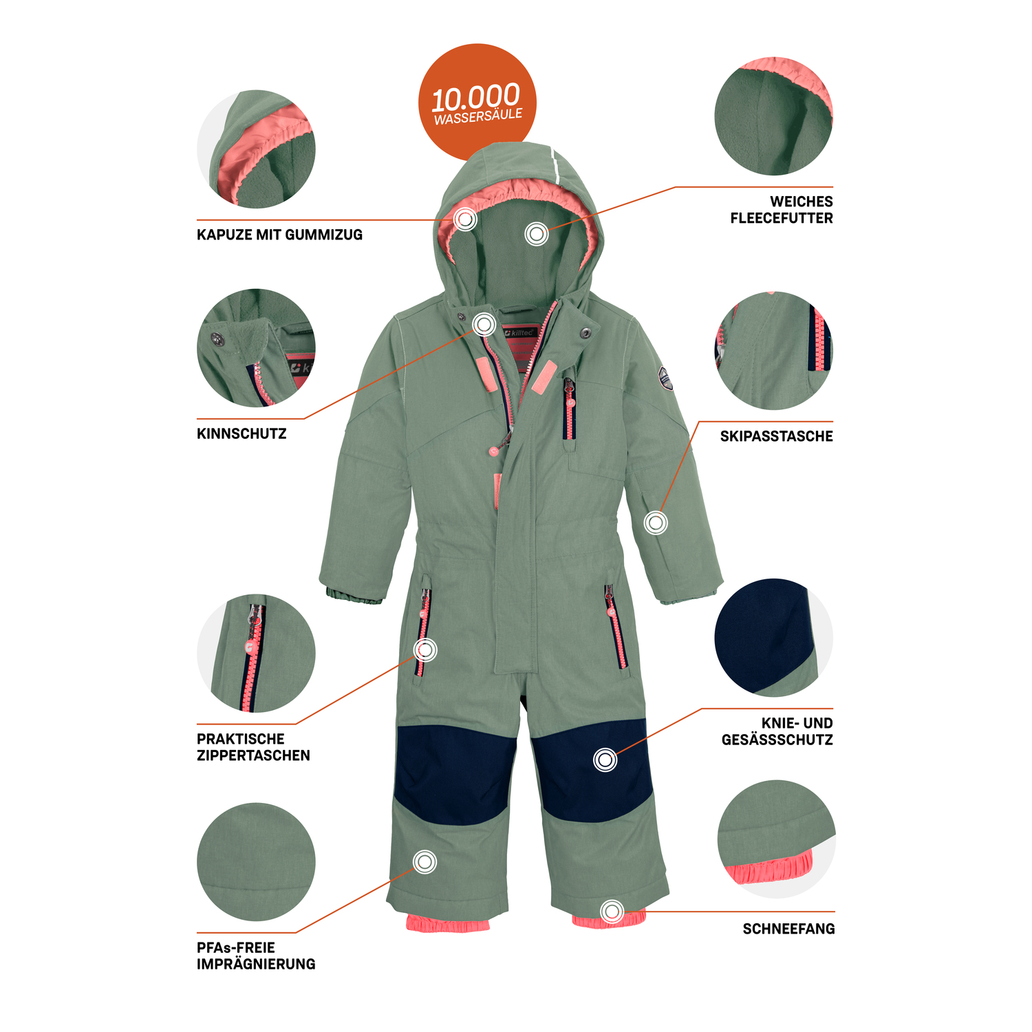 Minis killtec Türkis mit Oberteil Kesley Mini Overall