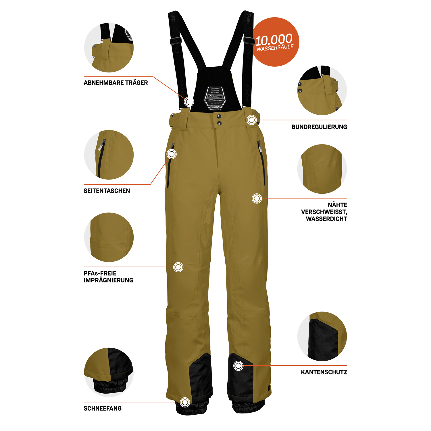 Herren killtec Grün Enosh 00715 6XL Latzhose