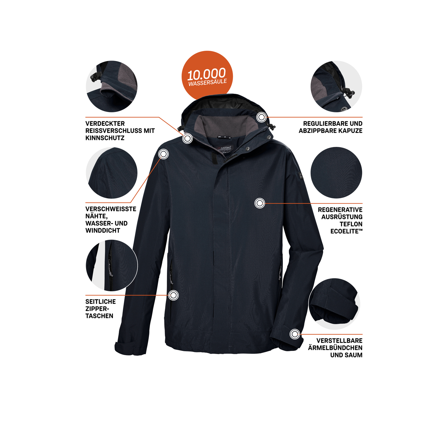 Herren killtec Blau KOS 87 MN JCKT_XENIOS 00981 6XL Funktionsjacke