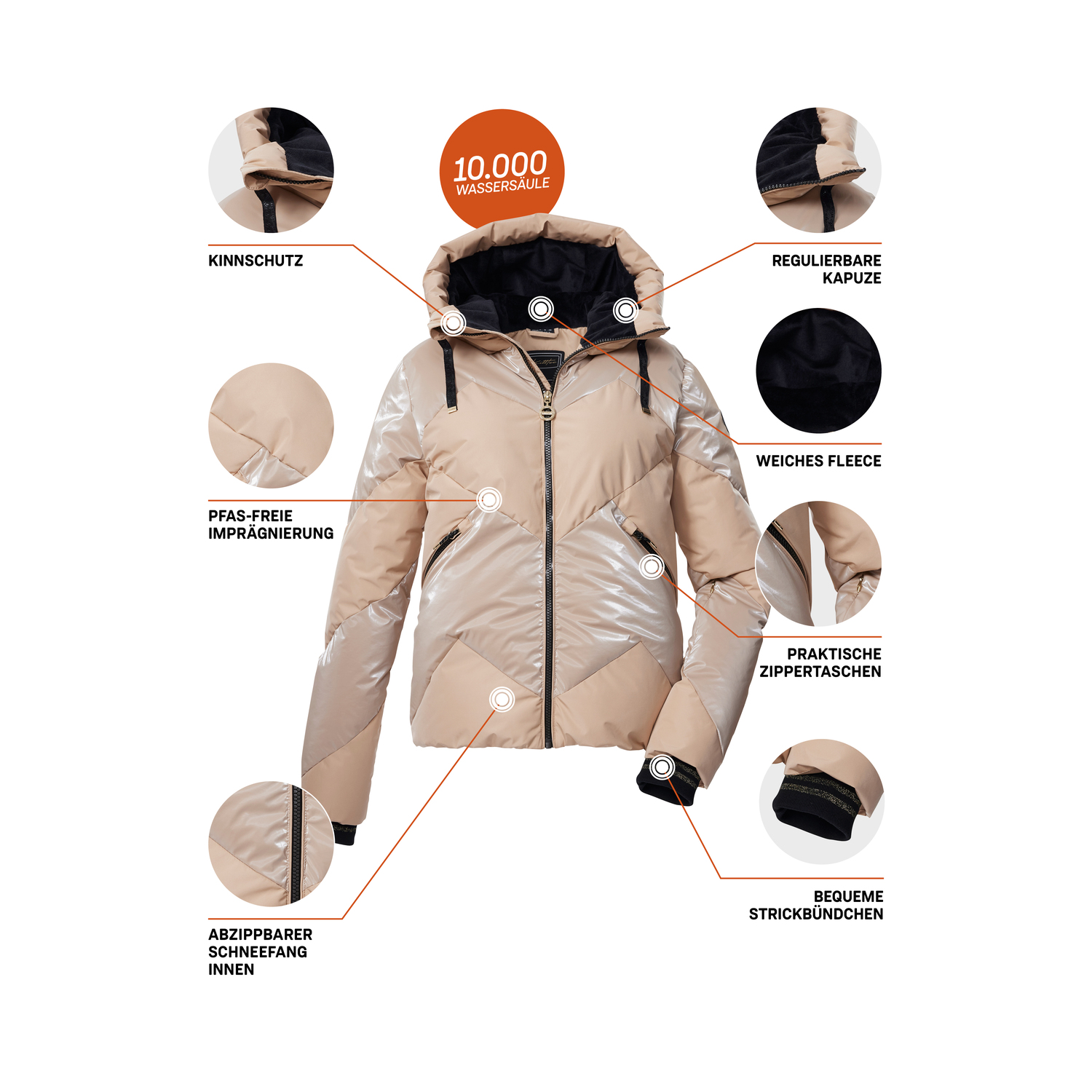 Damen killtec Beige KSW 113 WMN SKI QLTD JCKT 00314 46 Funktionsjacke