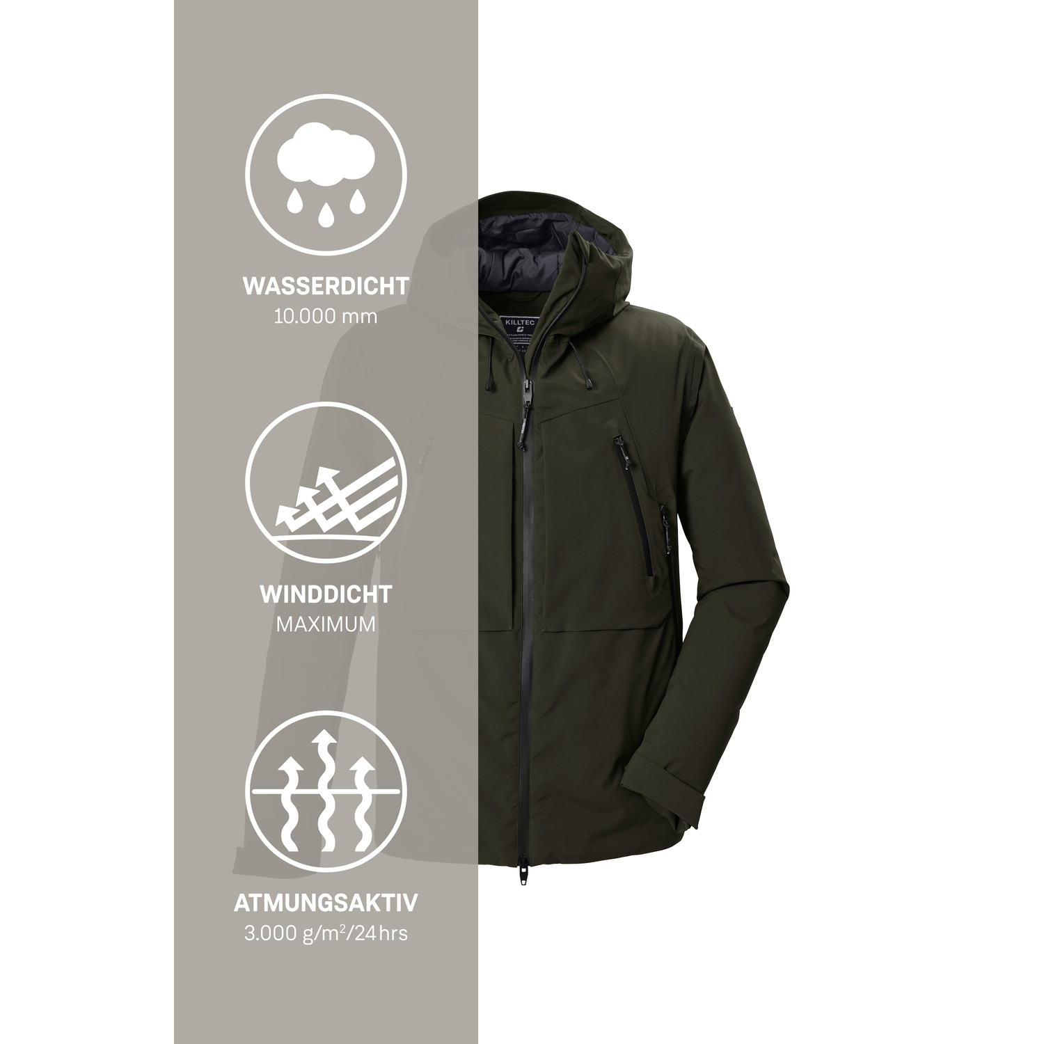 Herren killtec Dunkeloliv