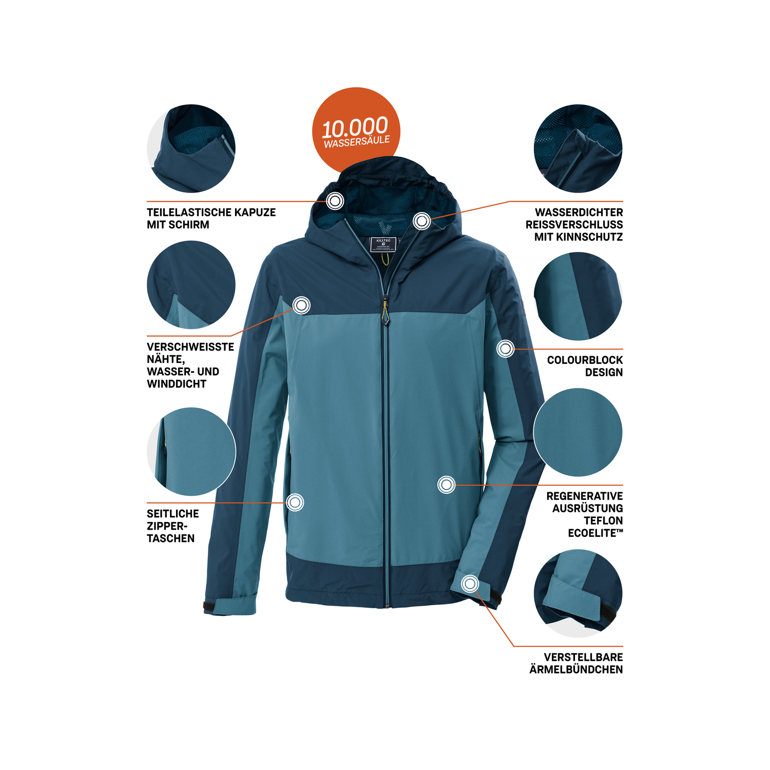 Herren killtec Blau KOS 40 MN JCKT Funktionsjacke