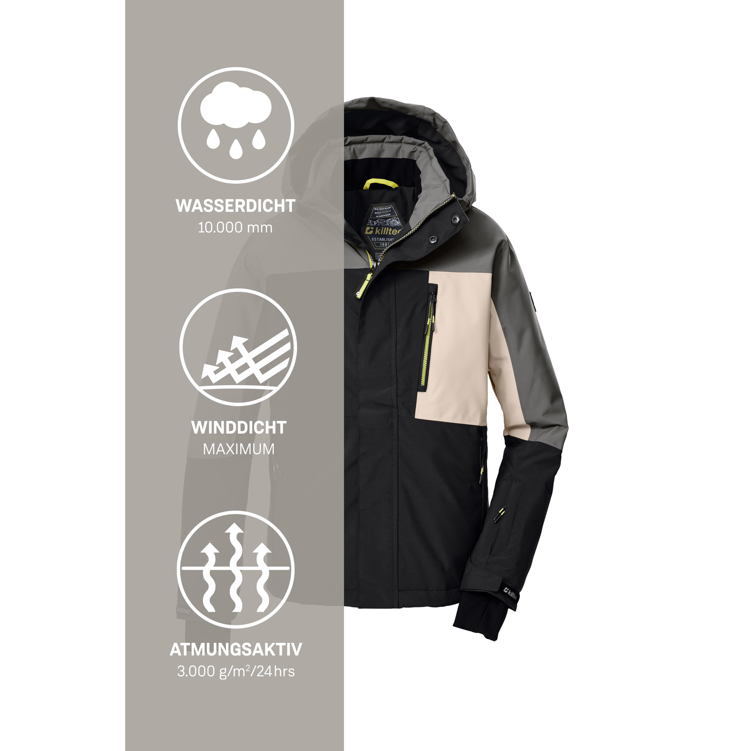 Kinder killtec Schwarz KSW 200 BYS SKI JCKT 00200 176 Funktionsjacke