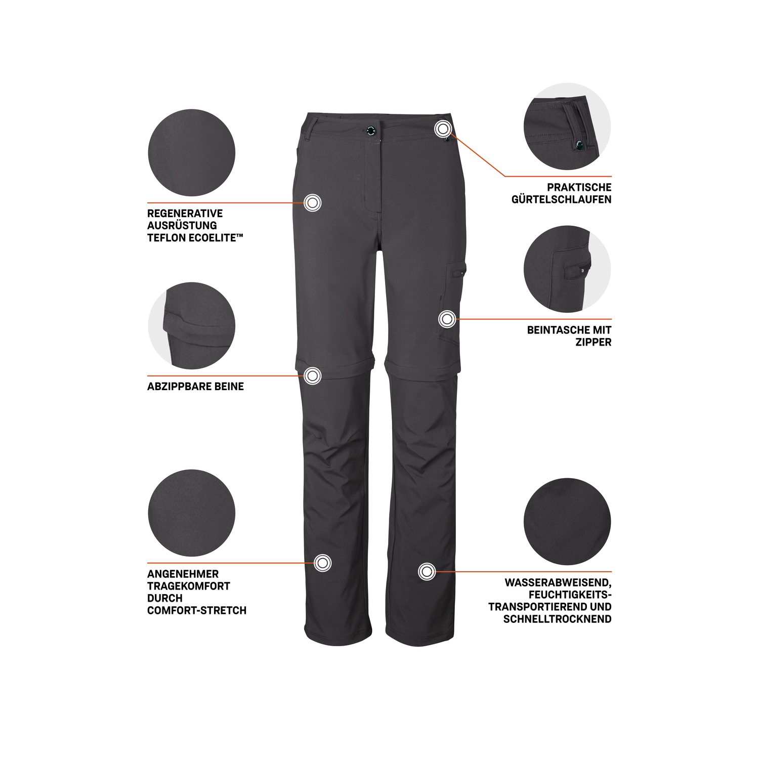 Damen killtec Anthrazit KOS 5 WMN PNTS Hose