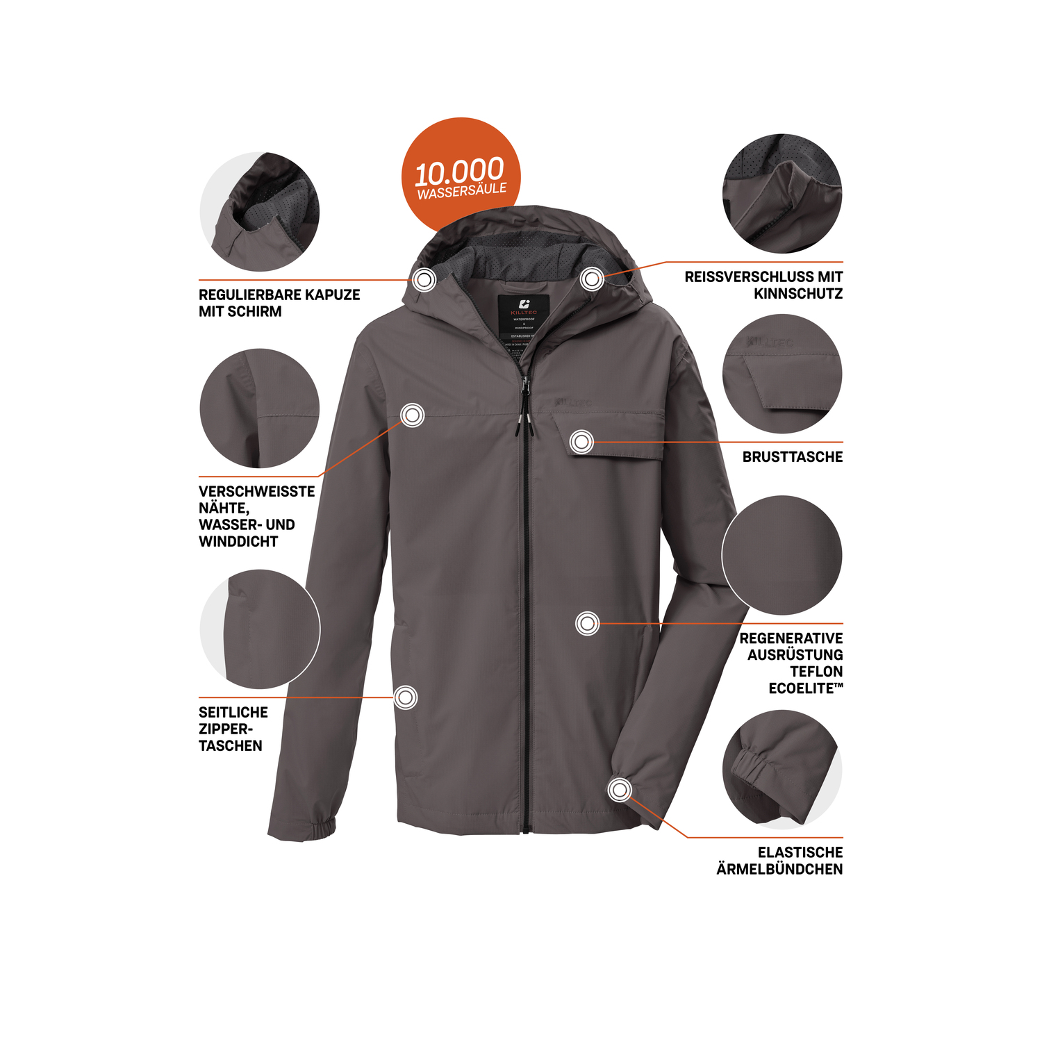 Kinder killtec Grau KOS 125 BYS JCKT Funktionsjacke