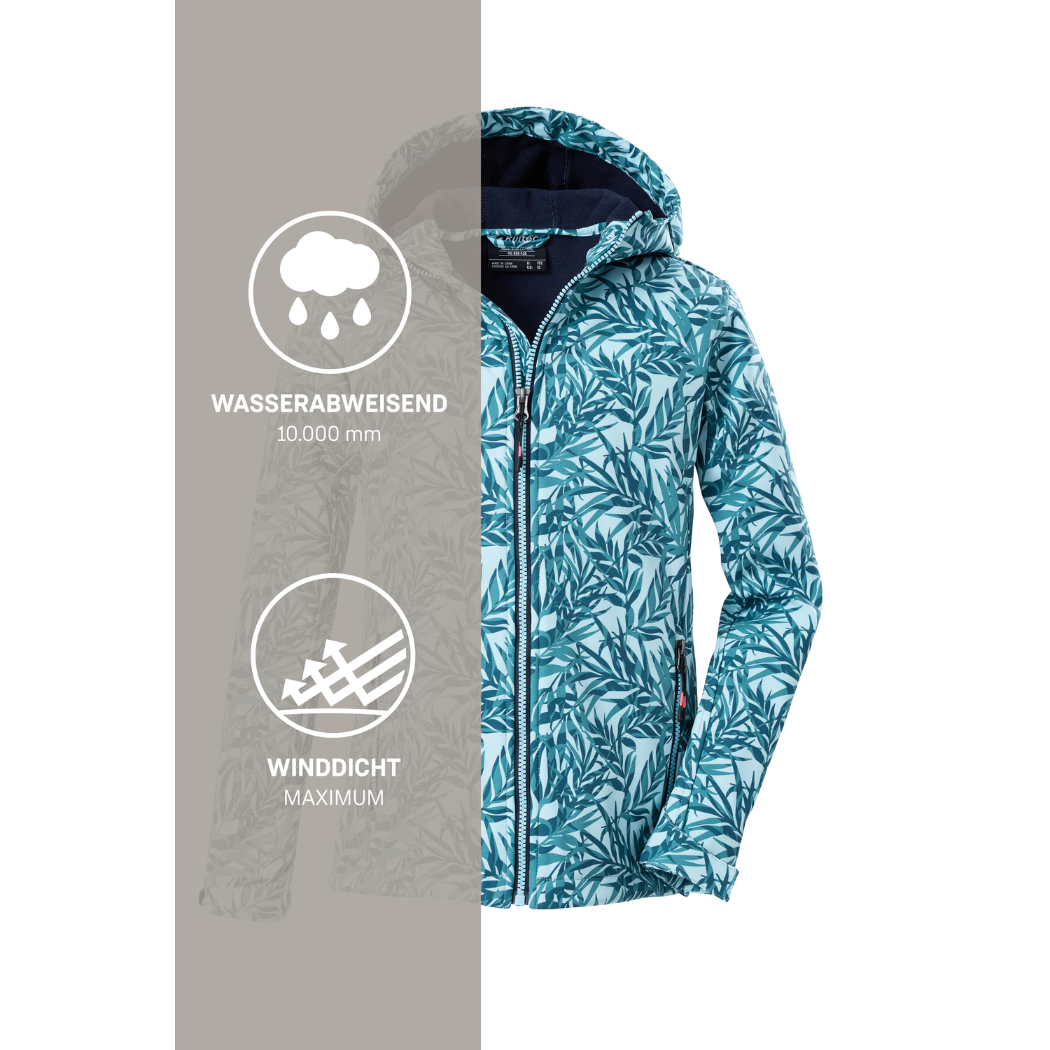 Mädchen Kinder killtec Grün Print Funktionsjacke