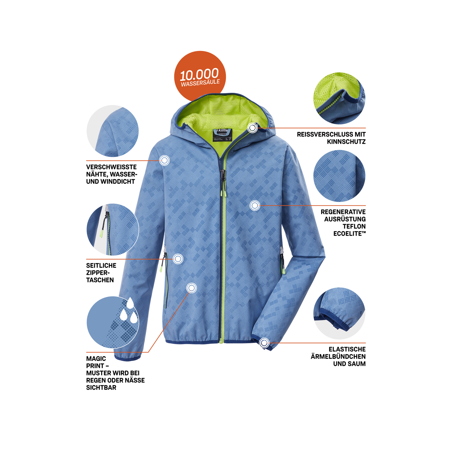 Kinder killtec Blau KOS 145 BYS JCKT Funktionsjacke