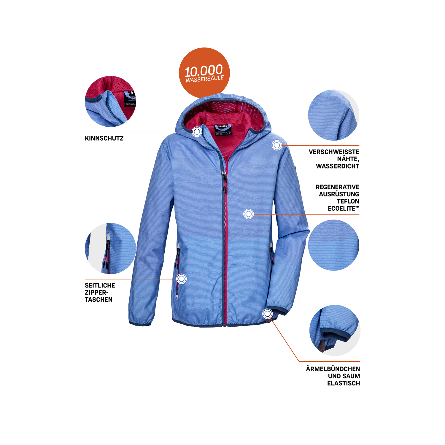 Mädchen killtec Blau KOS 138 GRLS JCKT 00807 176 Funktionsjacke