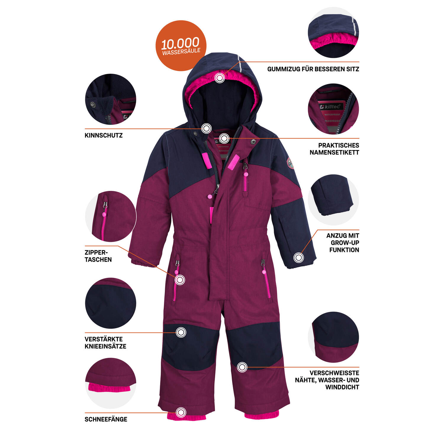 Minis killtec Beere mit Oberteil Kesley Mini Overall