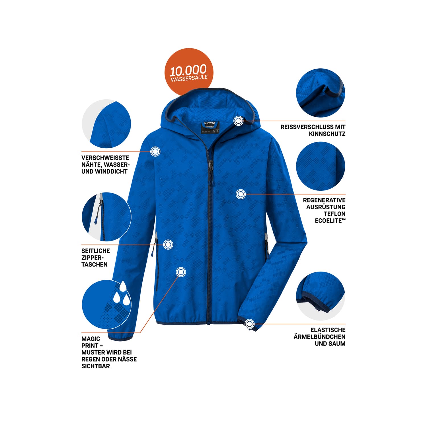 Kinder killtec Royal Blau KOS 145 BYS JCKT 00242 176 Funktionsjacke