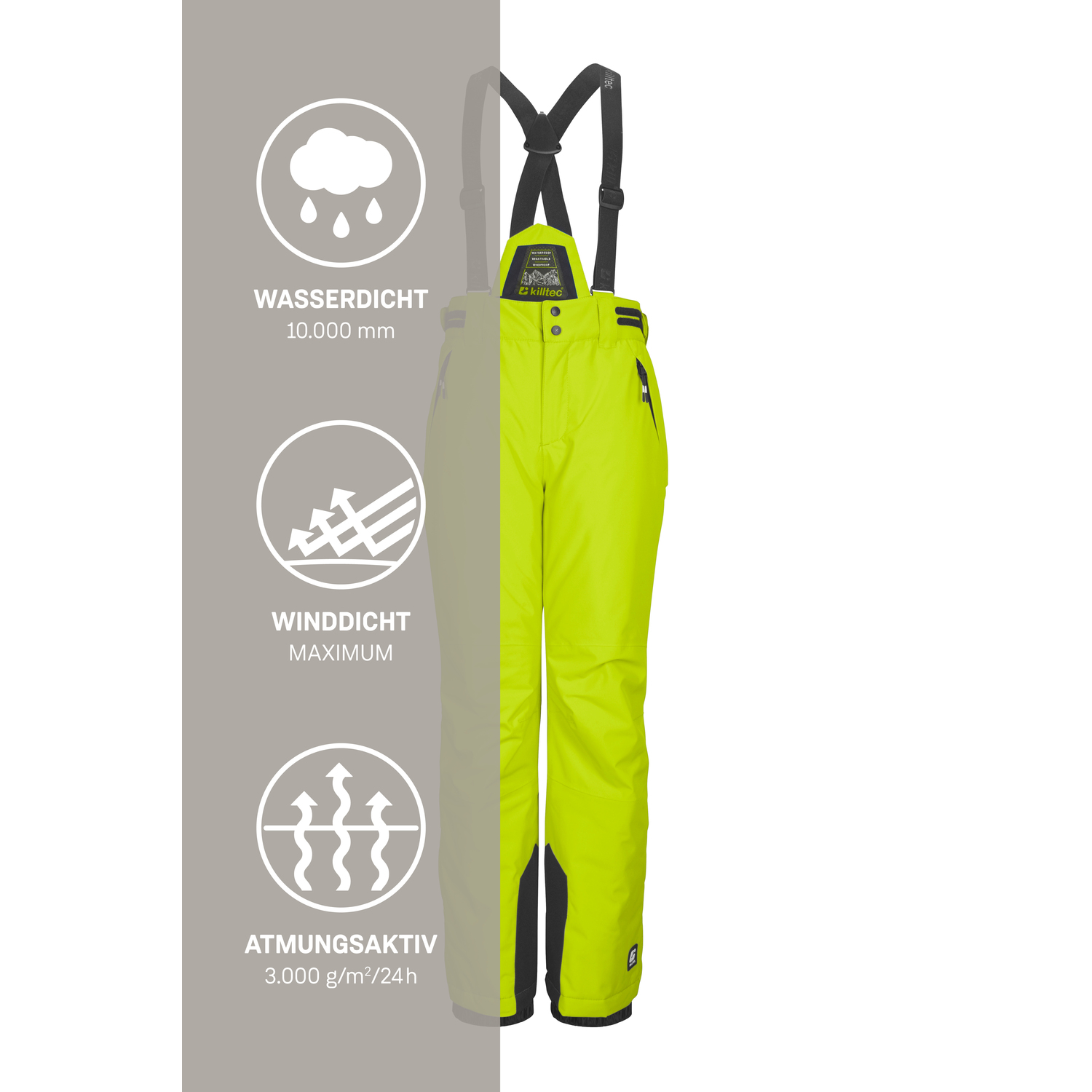 Kinder killtec Gelb KSW 214 BYS SKI PNTS Latzhose