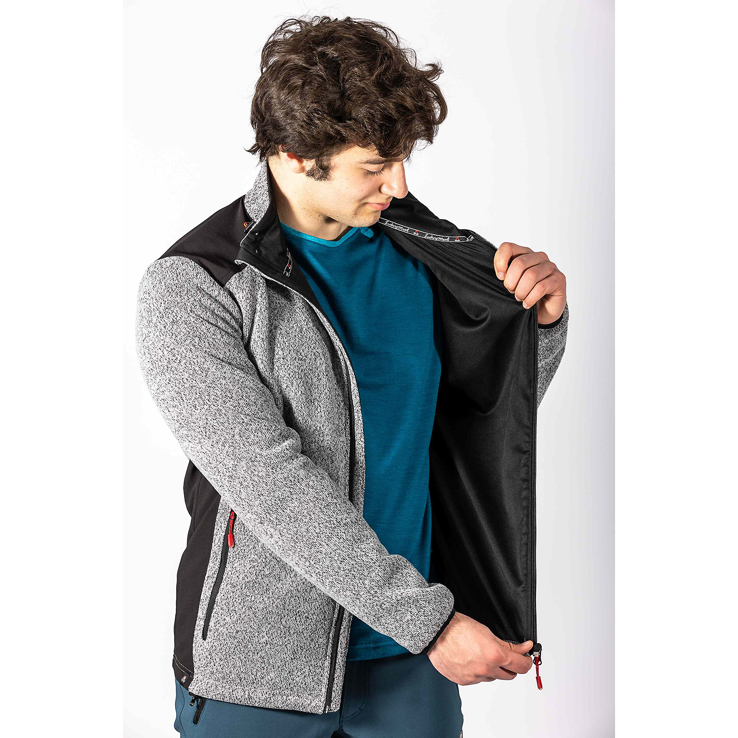 Herren Maul Sport Grau Lago di Garda Strickfeece Jack 6510 56 Unterjacke