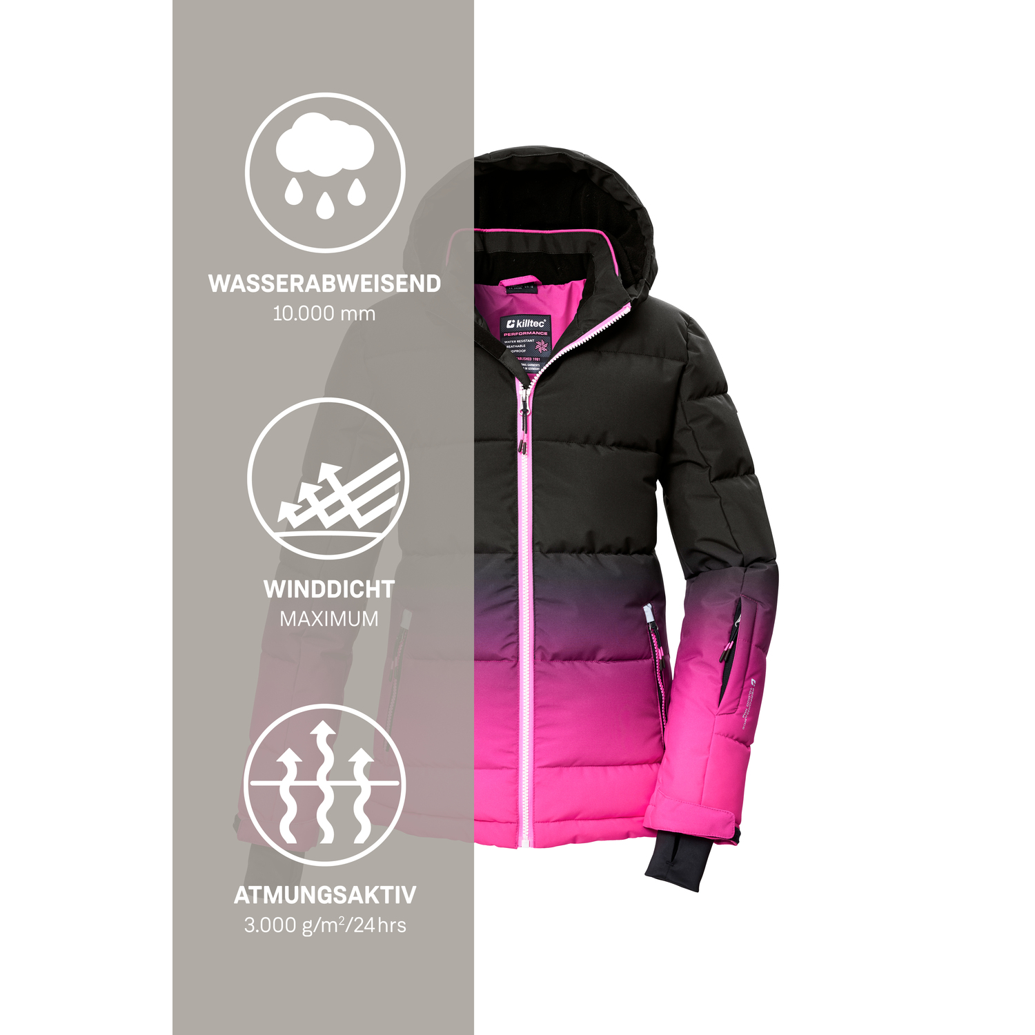 Kinder Mädchen killtec Pink KSW 330 GRLS SKI QLTD JCKT 00442 176 Funktionsjacke